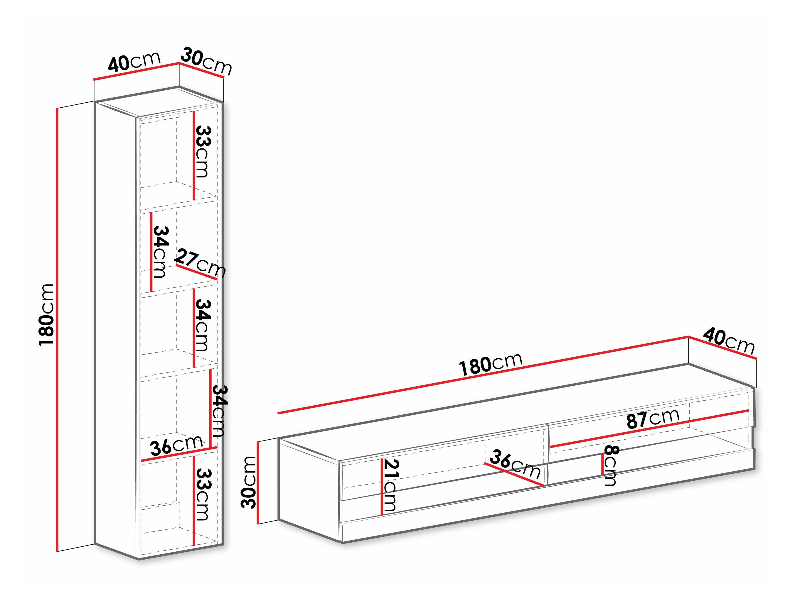 Stuemøbelsæt Venenou 114 (Sort + Blank sort)