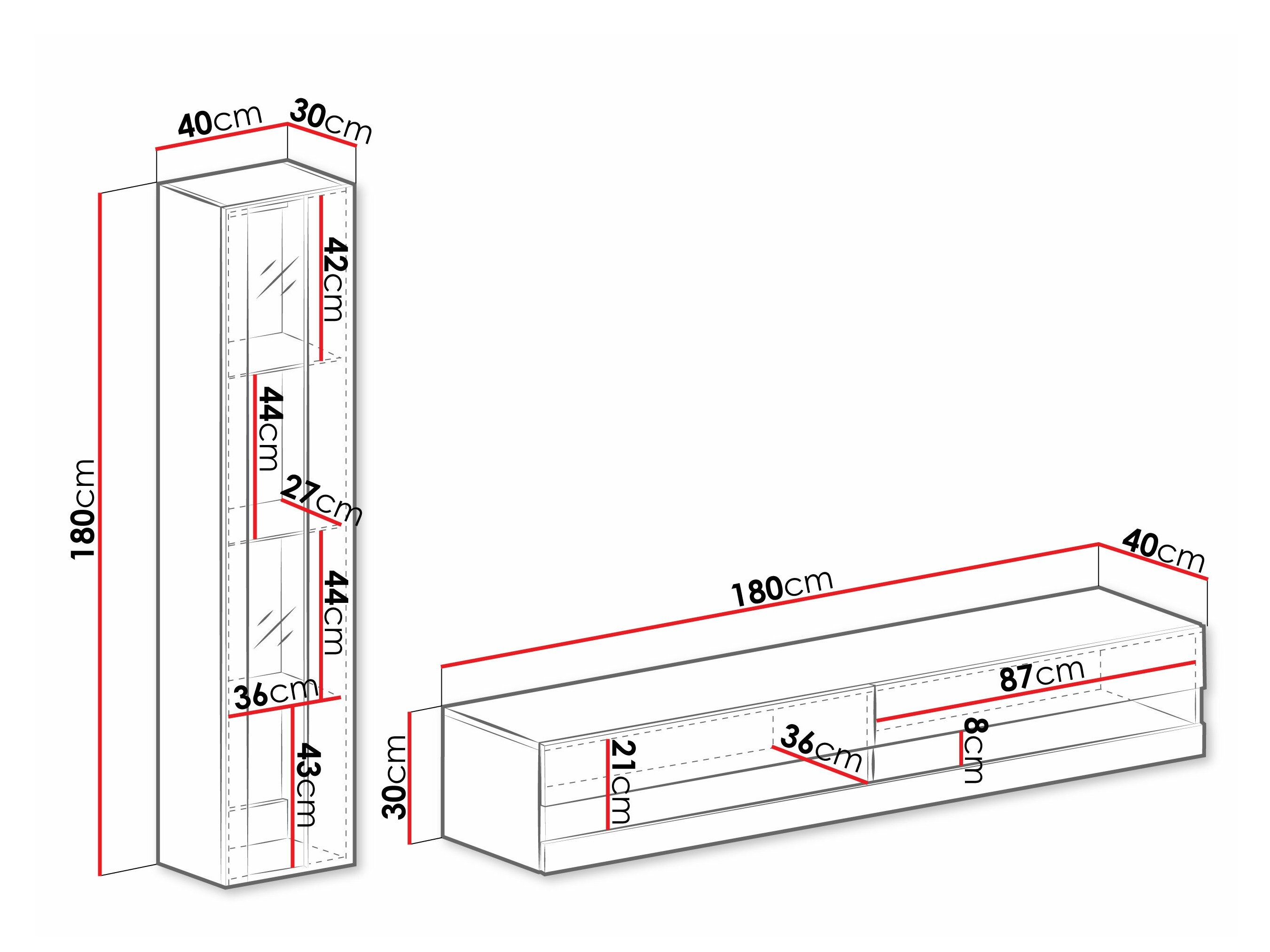 Stuemøbelsæt Venenou 118 (Sort + Blank sort)
