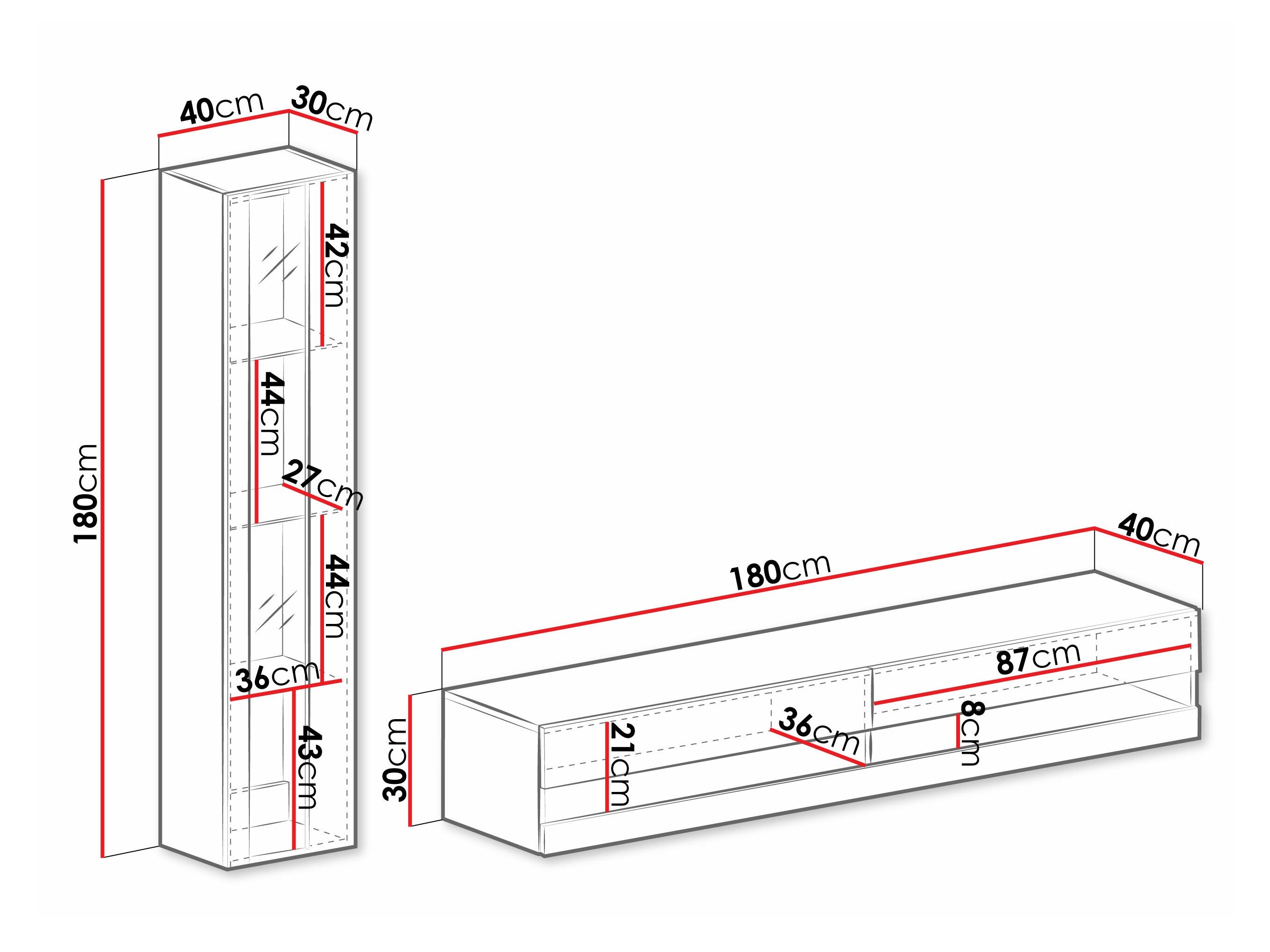 Stuemøbelsæt Venenou 118 (Sort + Blank sort)