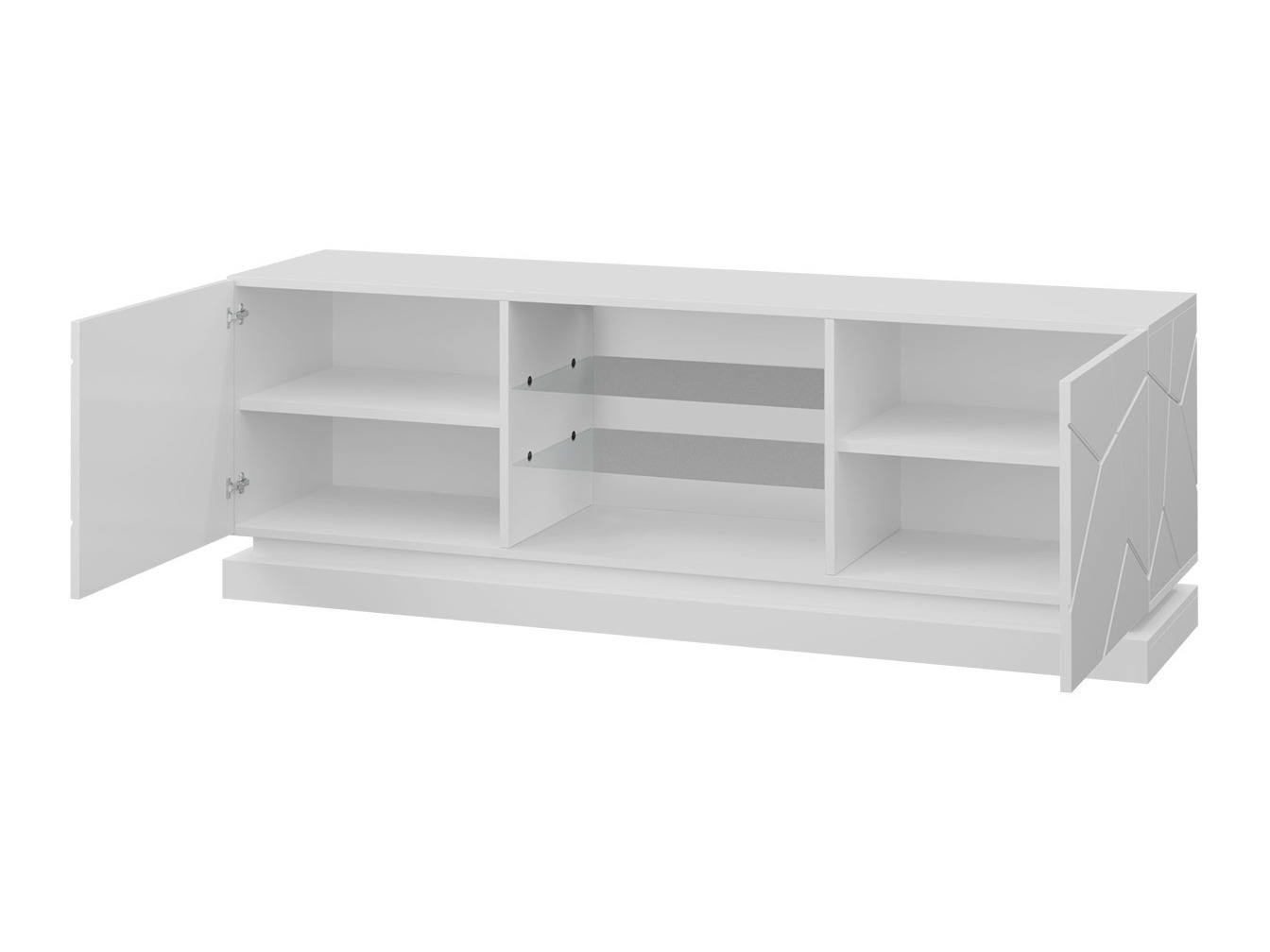 TV-bord Linar (Hvid + Glansfuld hvid)