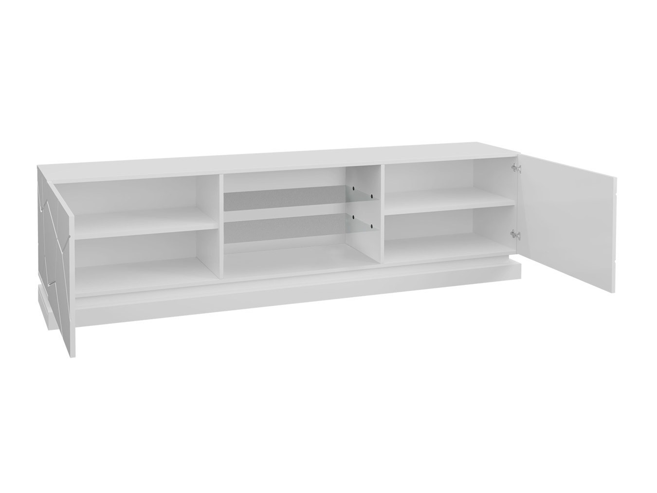 TV-bord Linar I (Hvid + Glansfuld hvid)