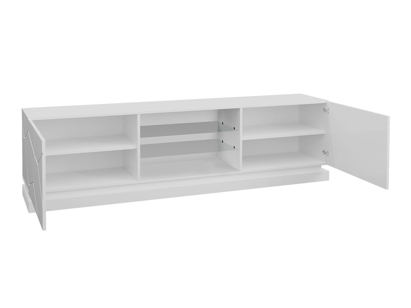 TV-bord Linar I (Hvid + Glansfuld hvid)