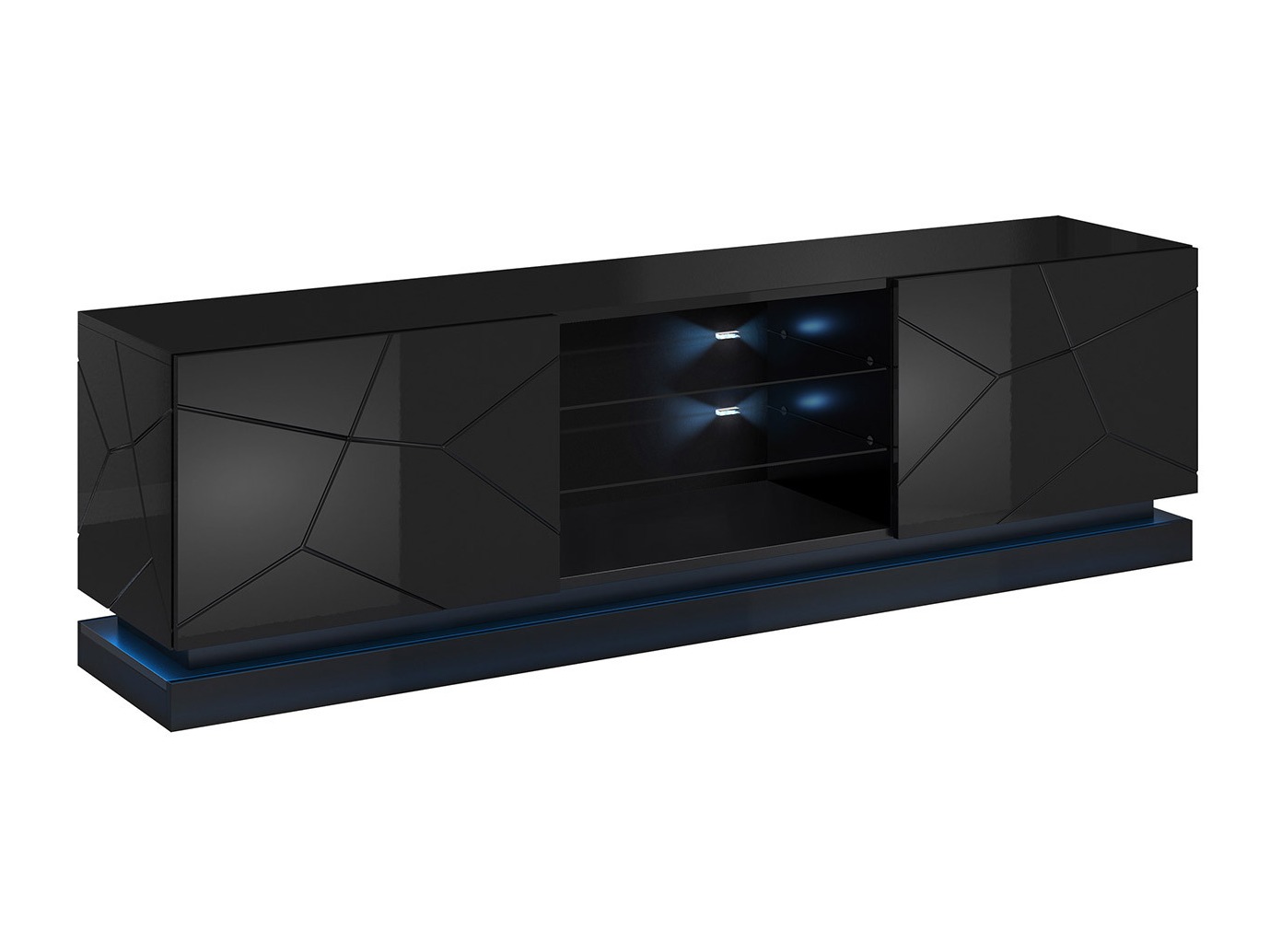 TV-bord Linar I (Sort + Blank sort)