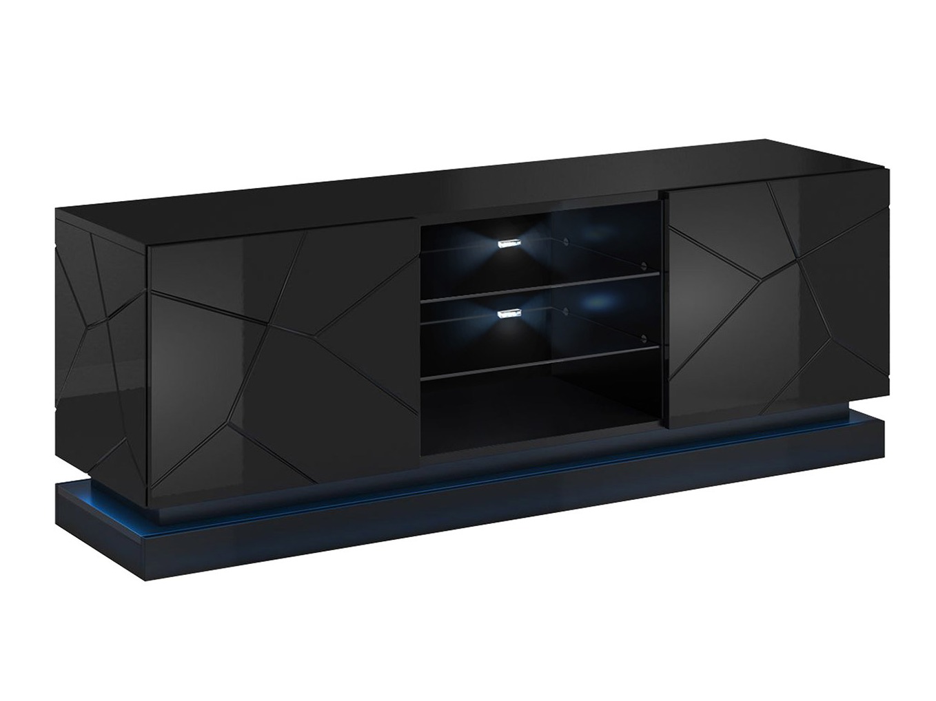 TV-bord Linar (Sort + Blank sort)