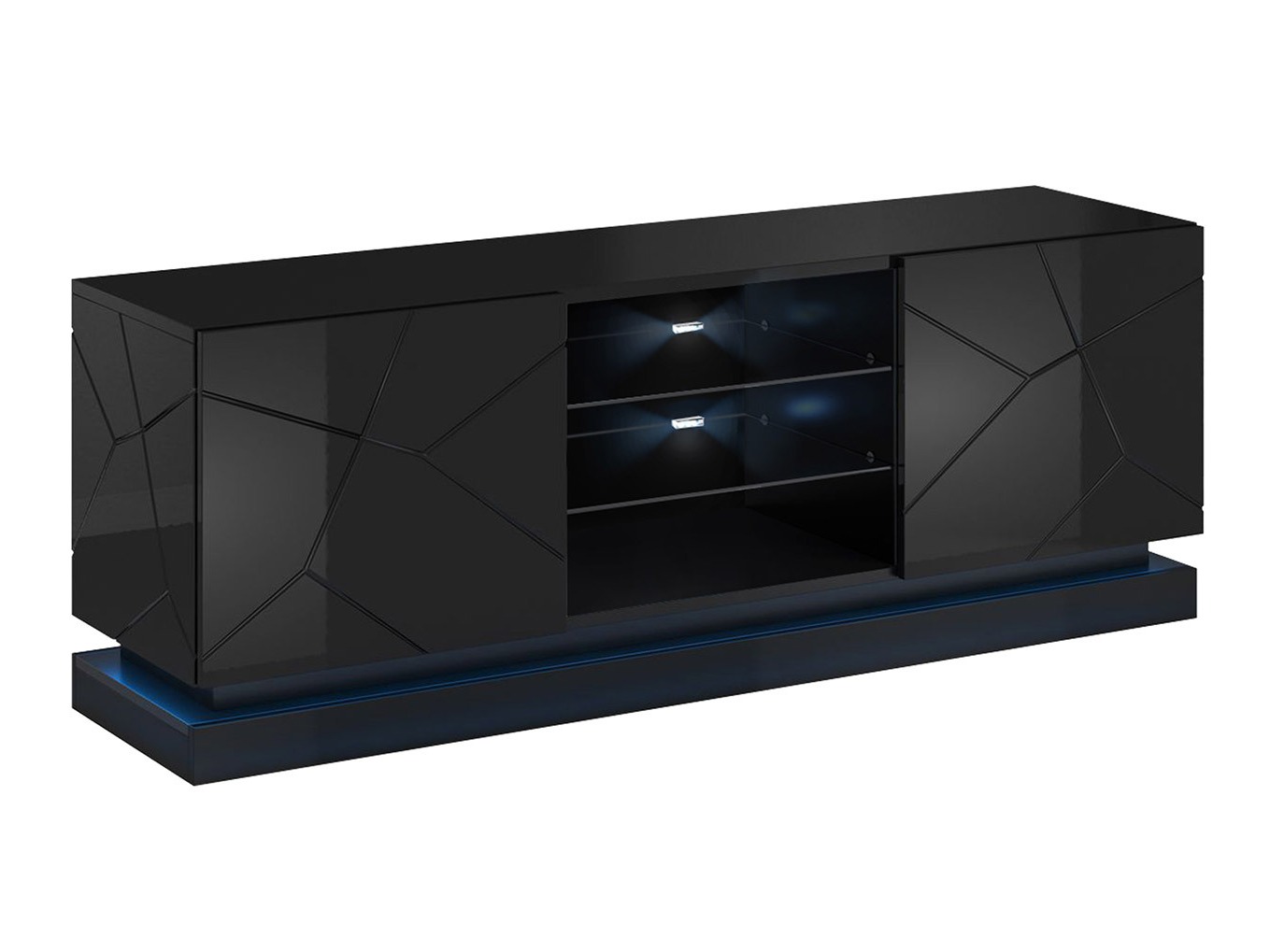 TV-bord Linar (Sort + Blank sort)