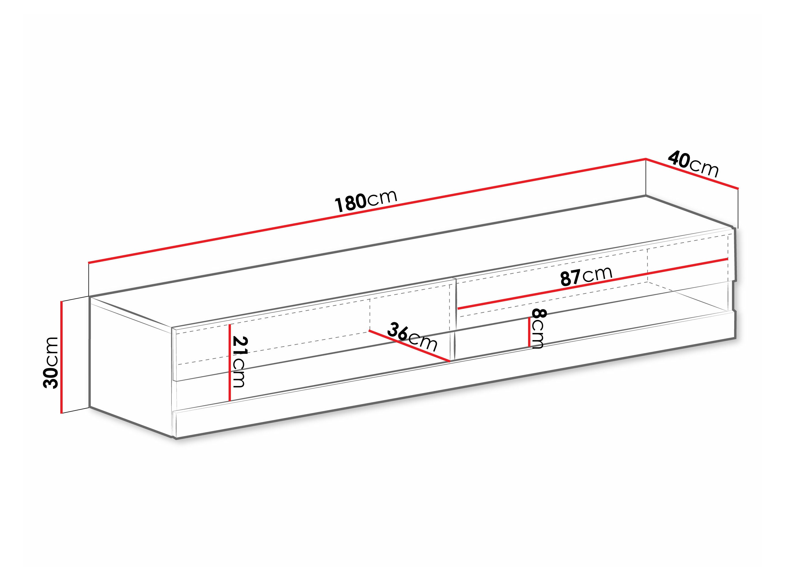TV-bord Vilrin (Sort + Blank sort)