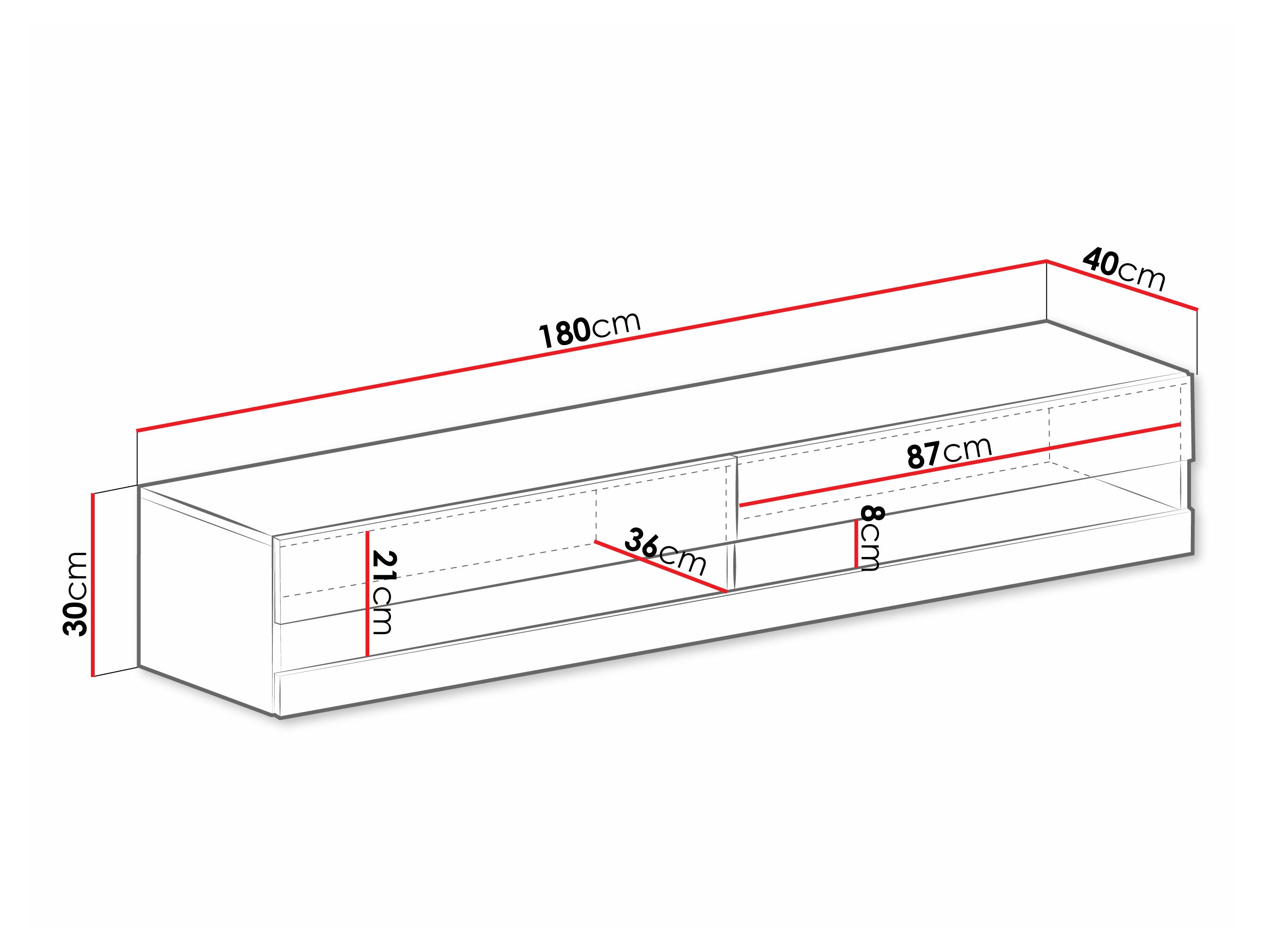 TV-bord Vilrin (Sort + Blank sort)