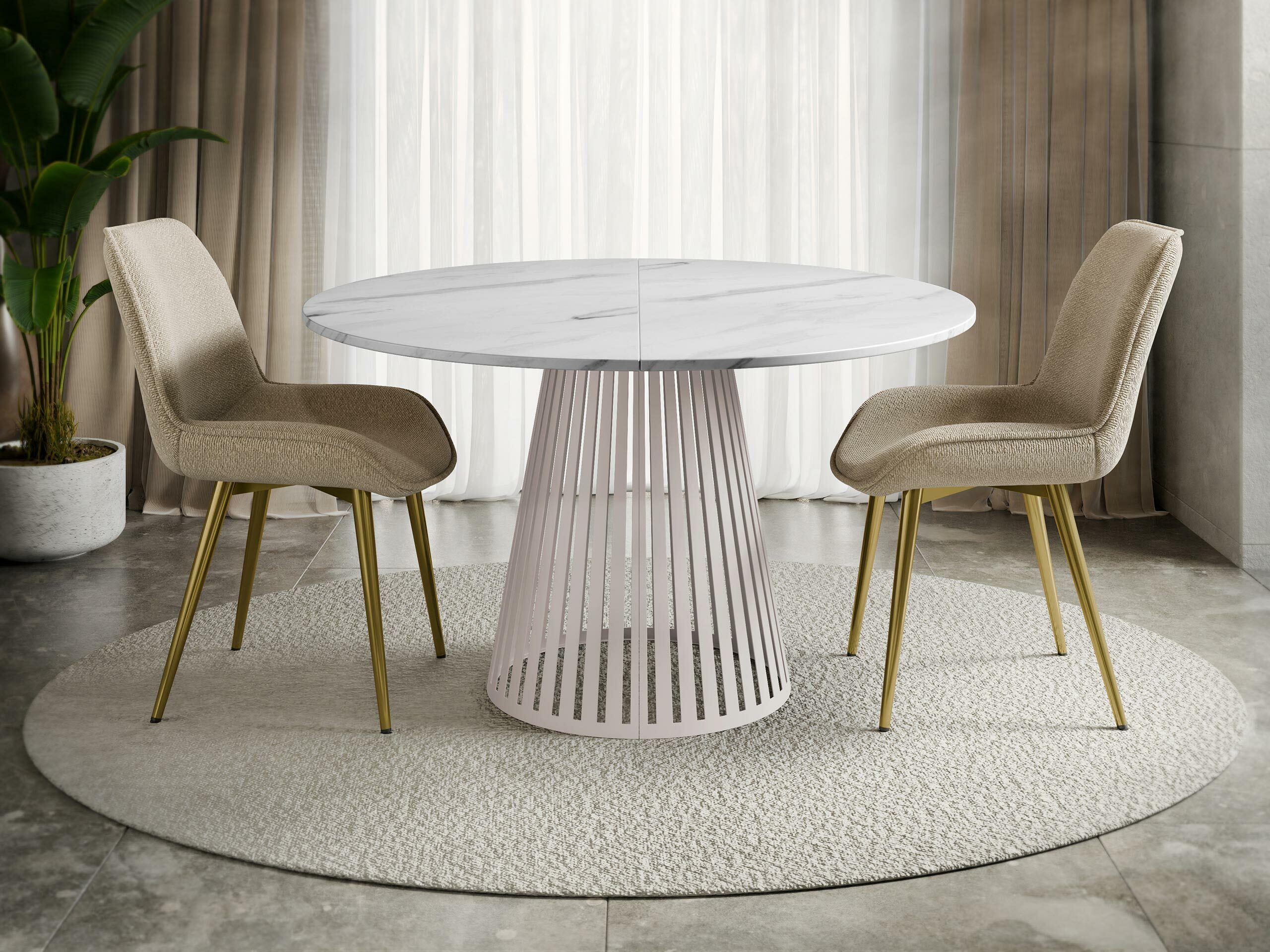 Bord Prudentia II (Hvid marmor + Kashmir)