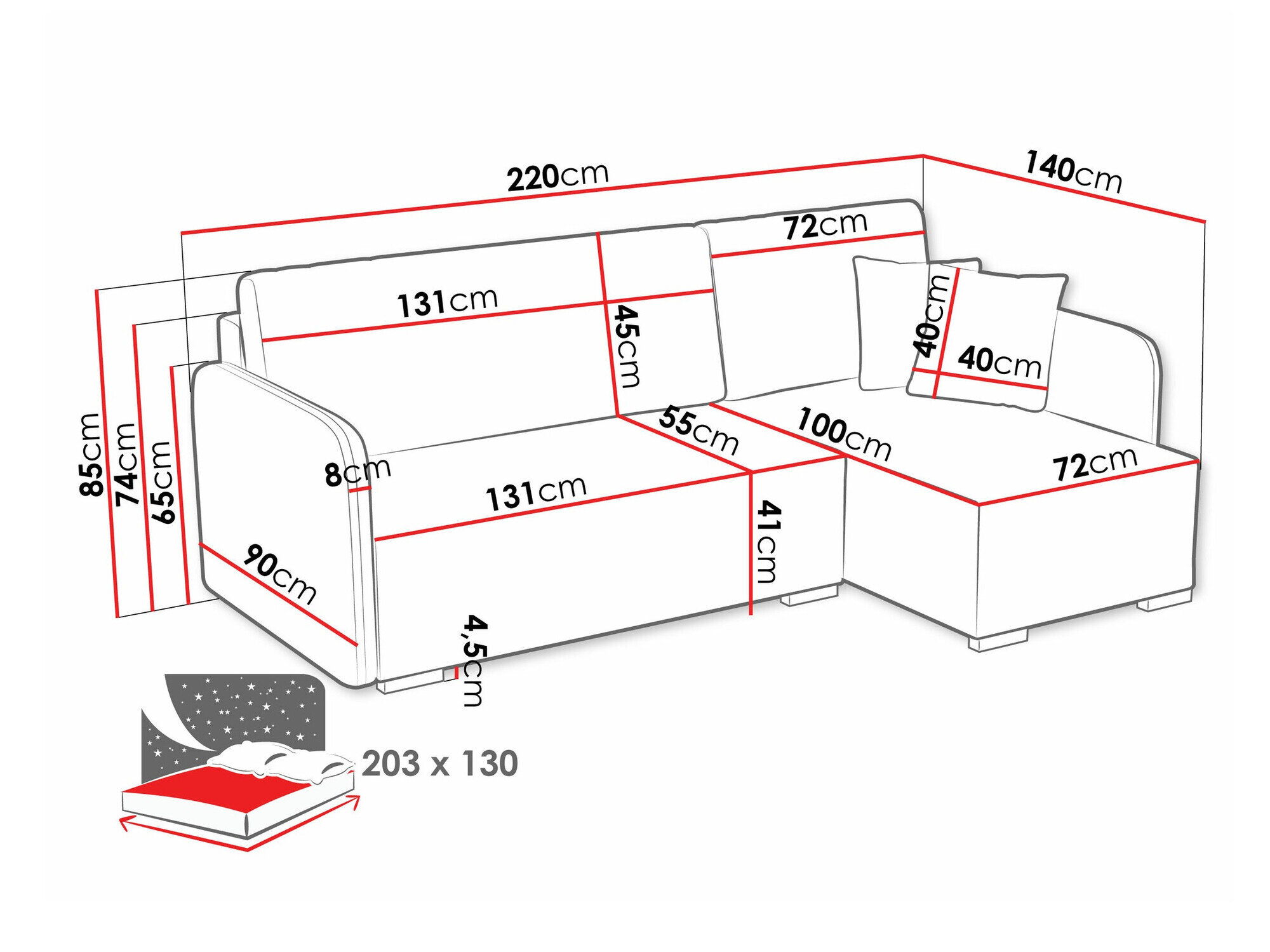 Hjørnesofa Columbus 245 (Velo 636)