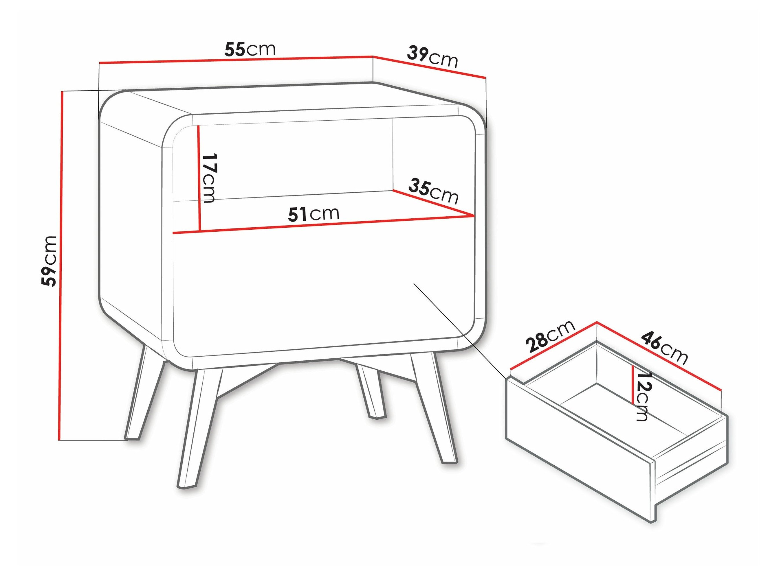 Sengebord Talsalo 106