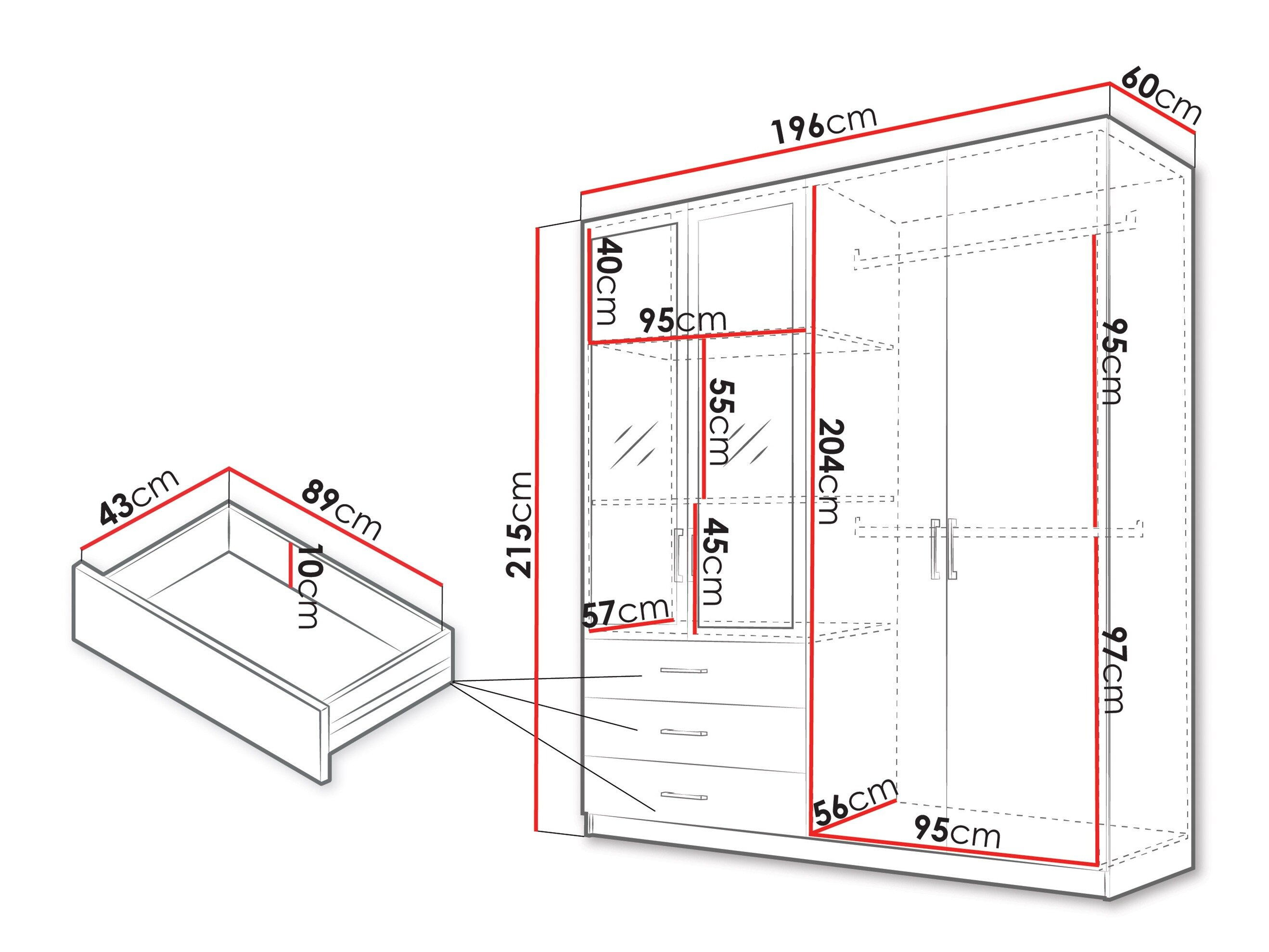 Garderobeskab Honolulu 269 (Hvid)