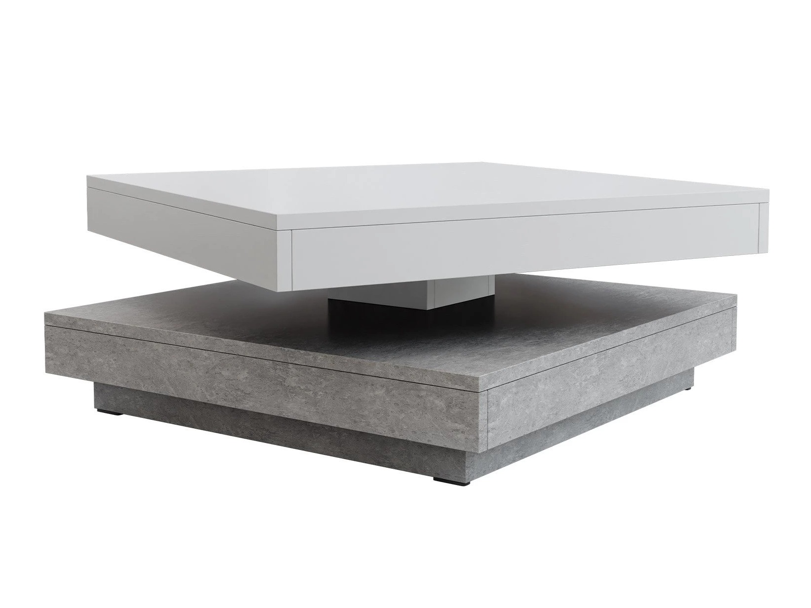 Transformer sofabord Comfivo Pisces (Beton + Hvid)