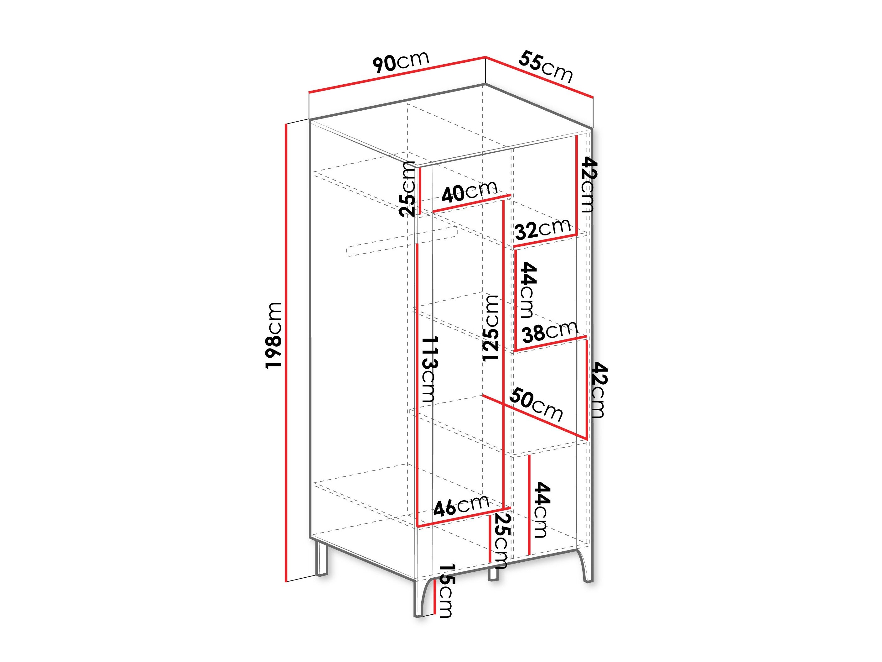 Garderobeskab Mavtoru 106 (Sort)