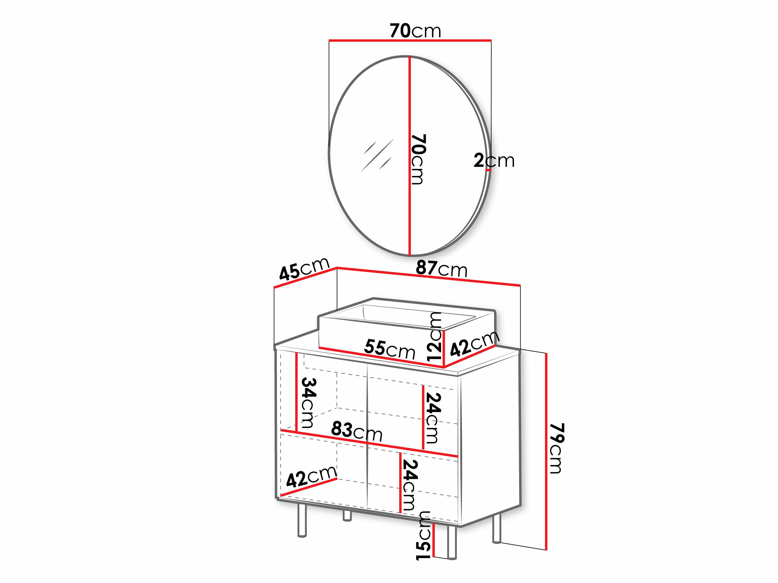 Badeværelsessæt Virdomi 109 (Sort)