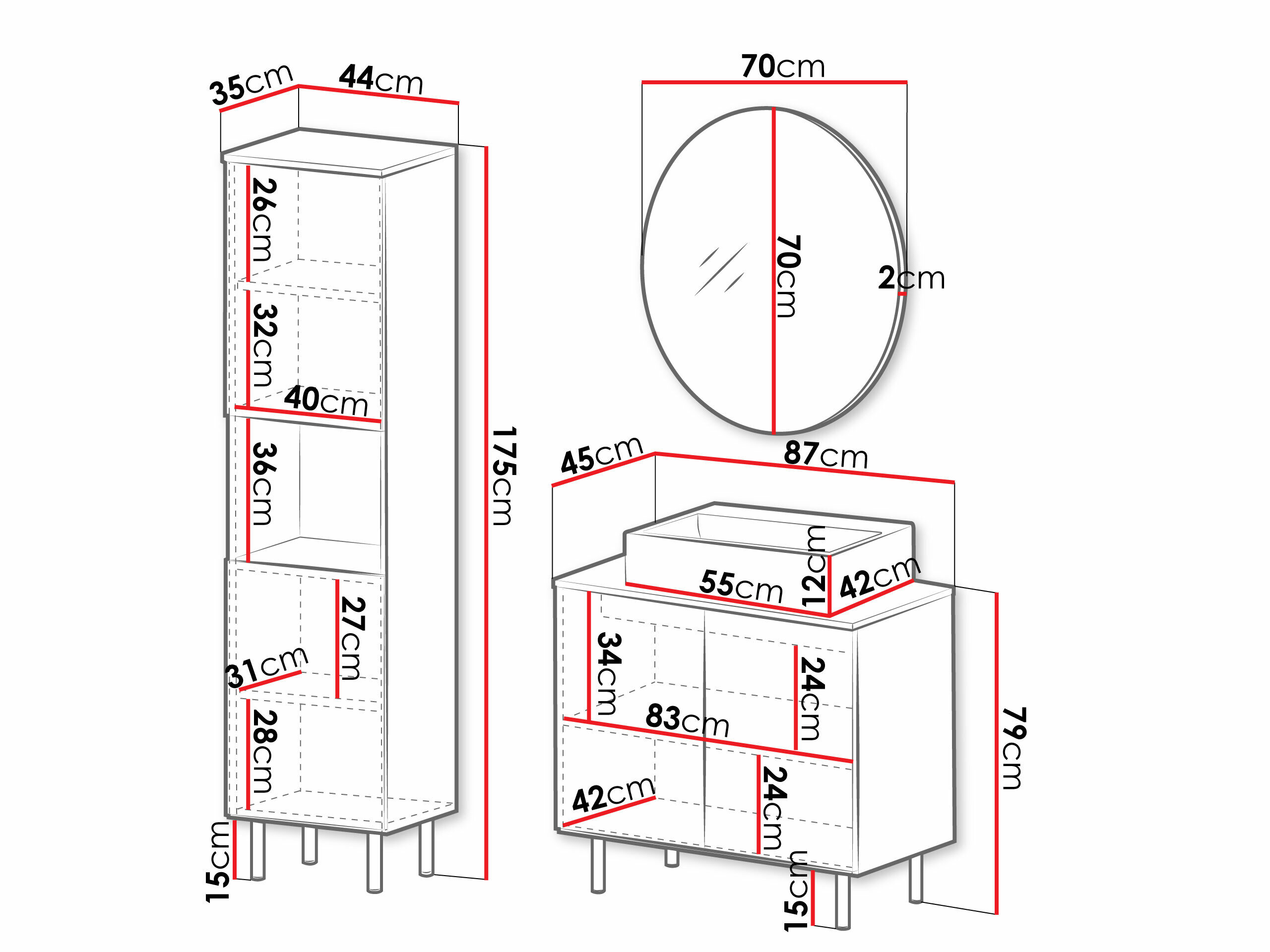 Badeværelsessæt Virdomi 111 (Sort)