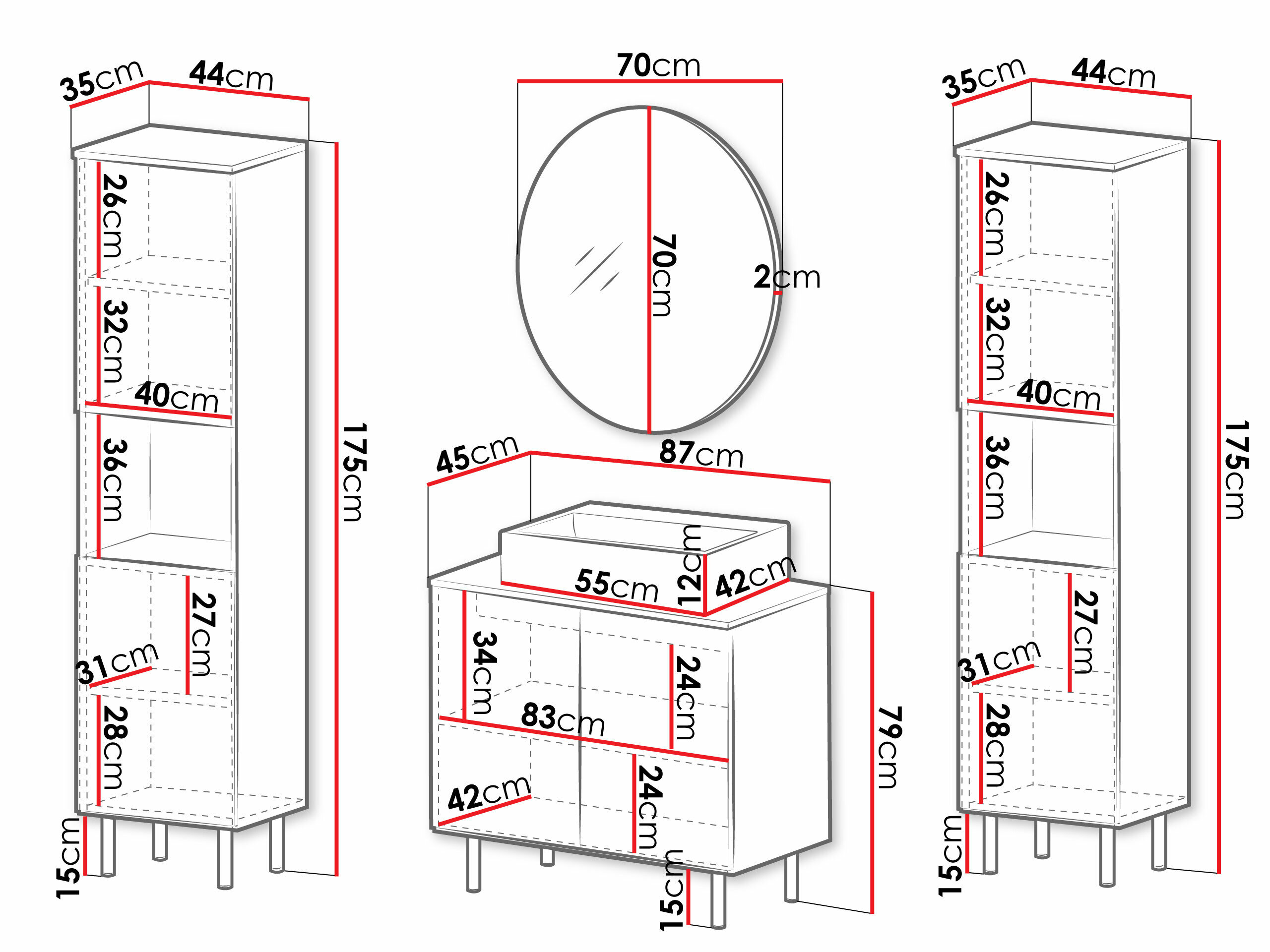Badeværelsessæt Virdomi 114 (Kashmir)