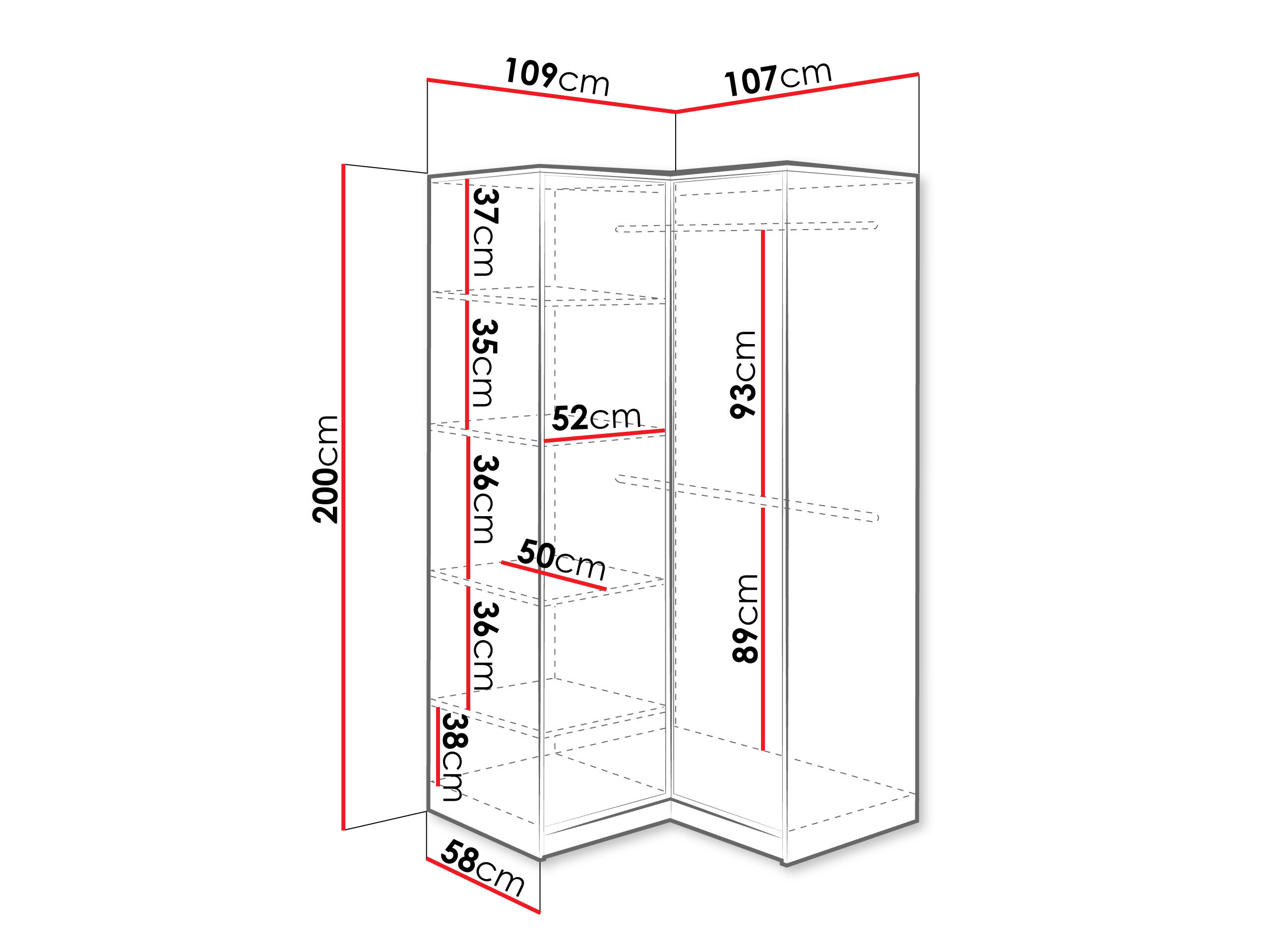 Hjørnegarderob Lombala 113
