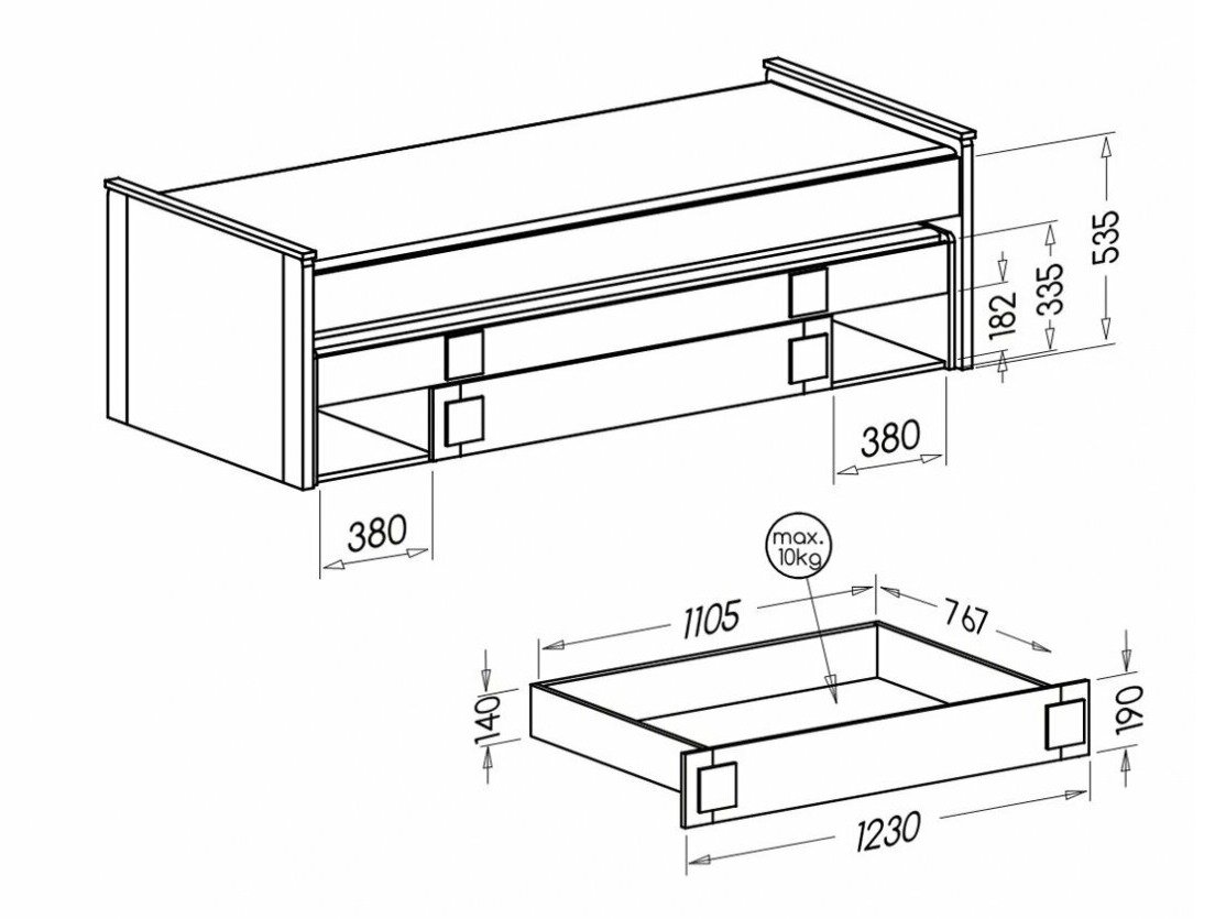 Seng Elmenou 115 (Hvid + Antracit)