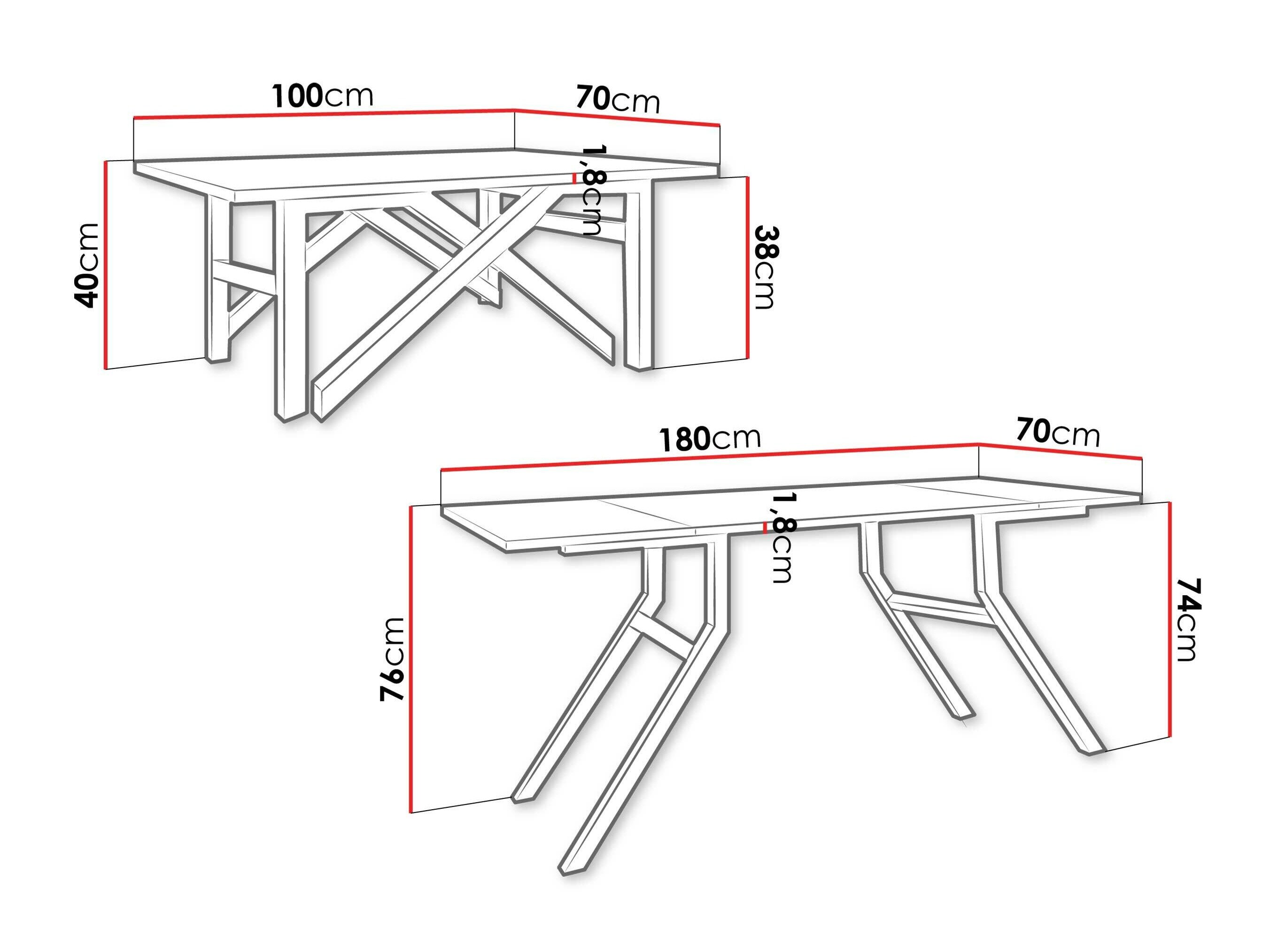 Transformer sofabord Oswego 151 (Valnød + Sort)