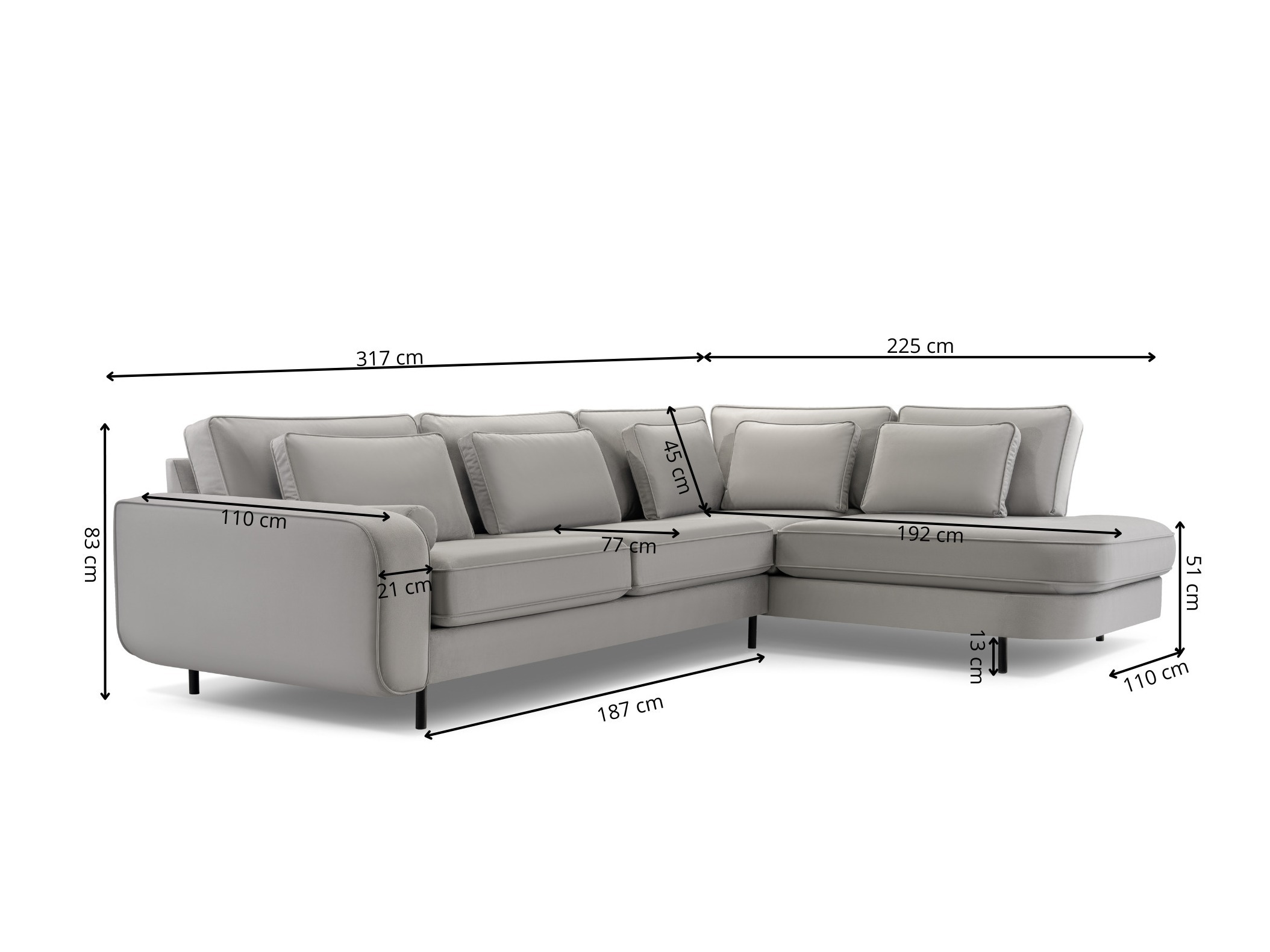 Hjørnesofa Lufkin 158 (Modo 2301)