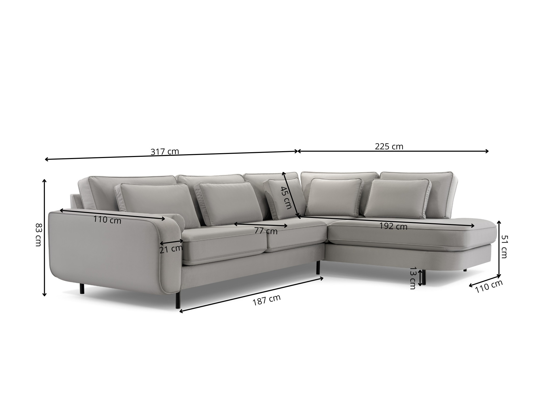 Hjørnesofa Lufkin 158 (Modo 2322)