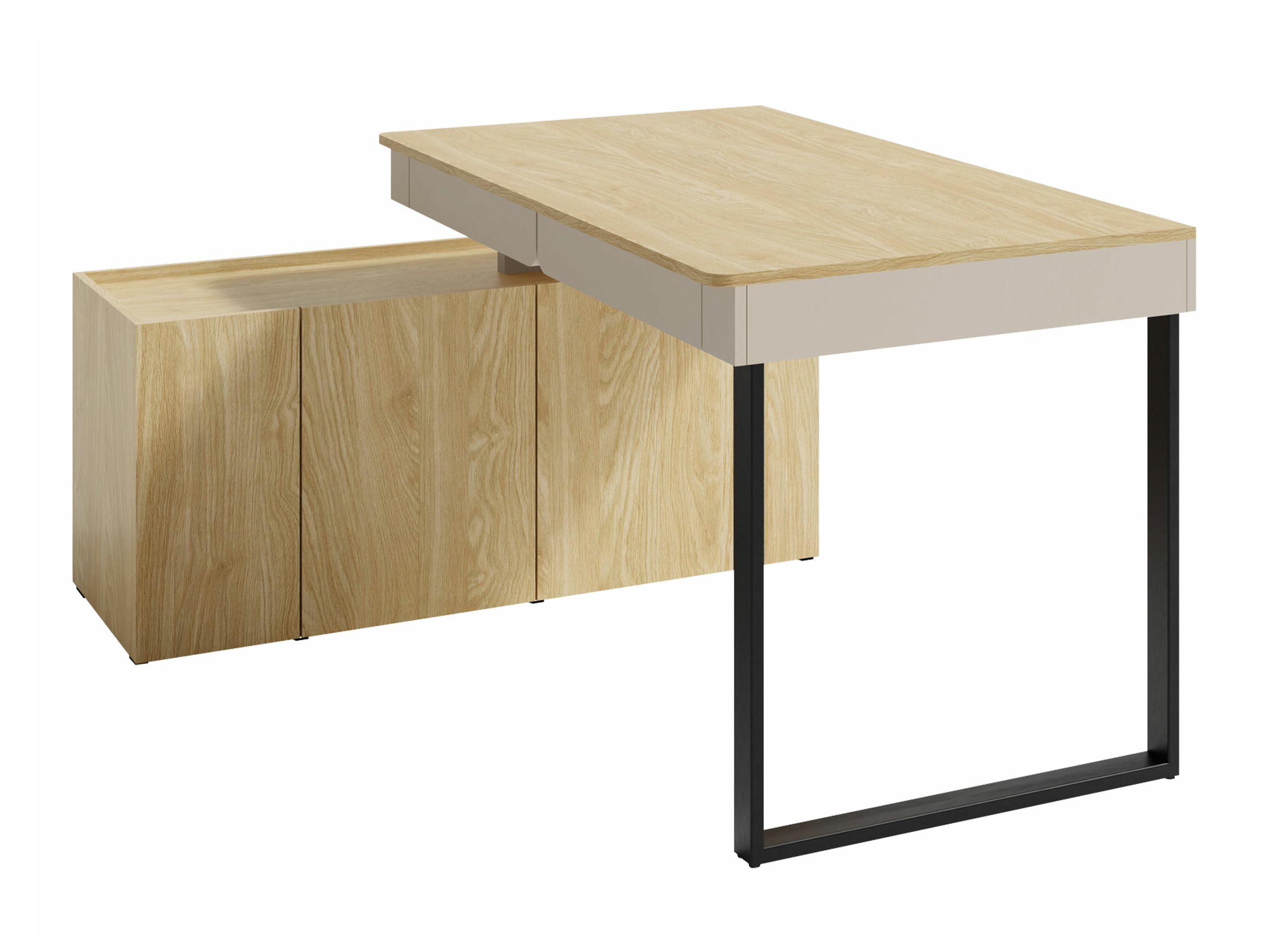 Hjørneskrivebord Fiosono 110 (Beige + Lys eg)