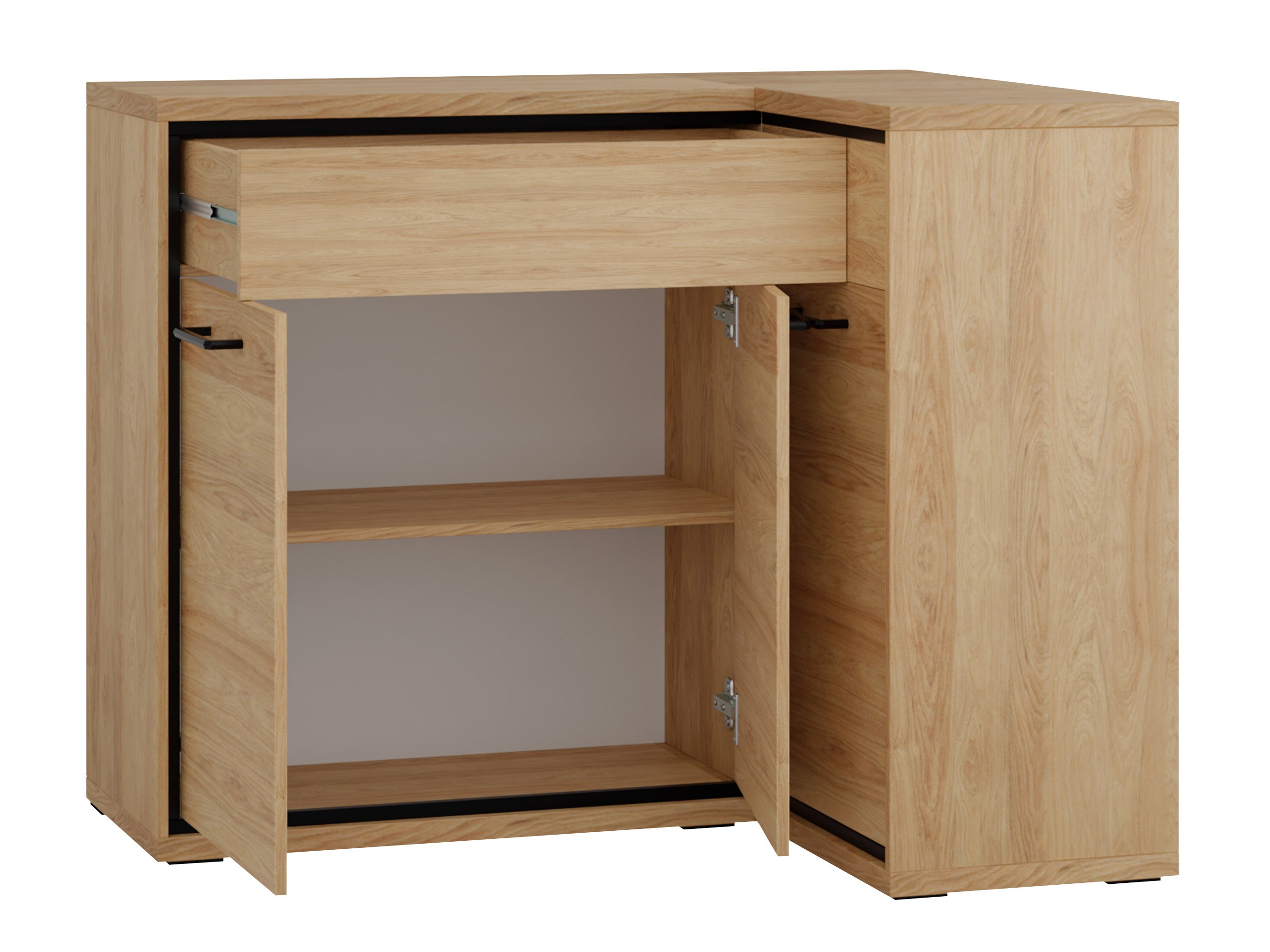 Hjørne kommode Etrmoni 106 (Lyst træ + Egetræ)