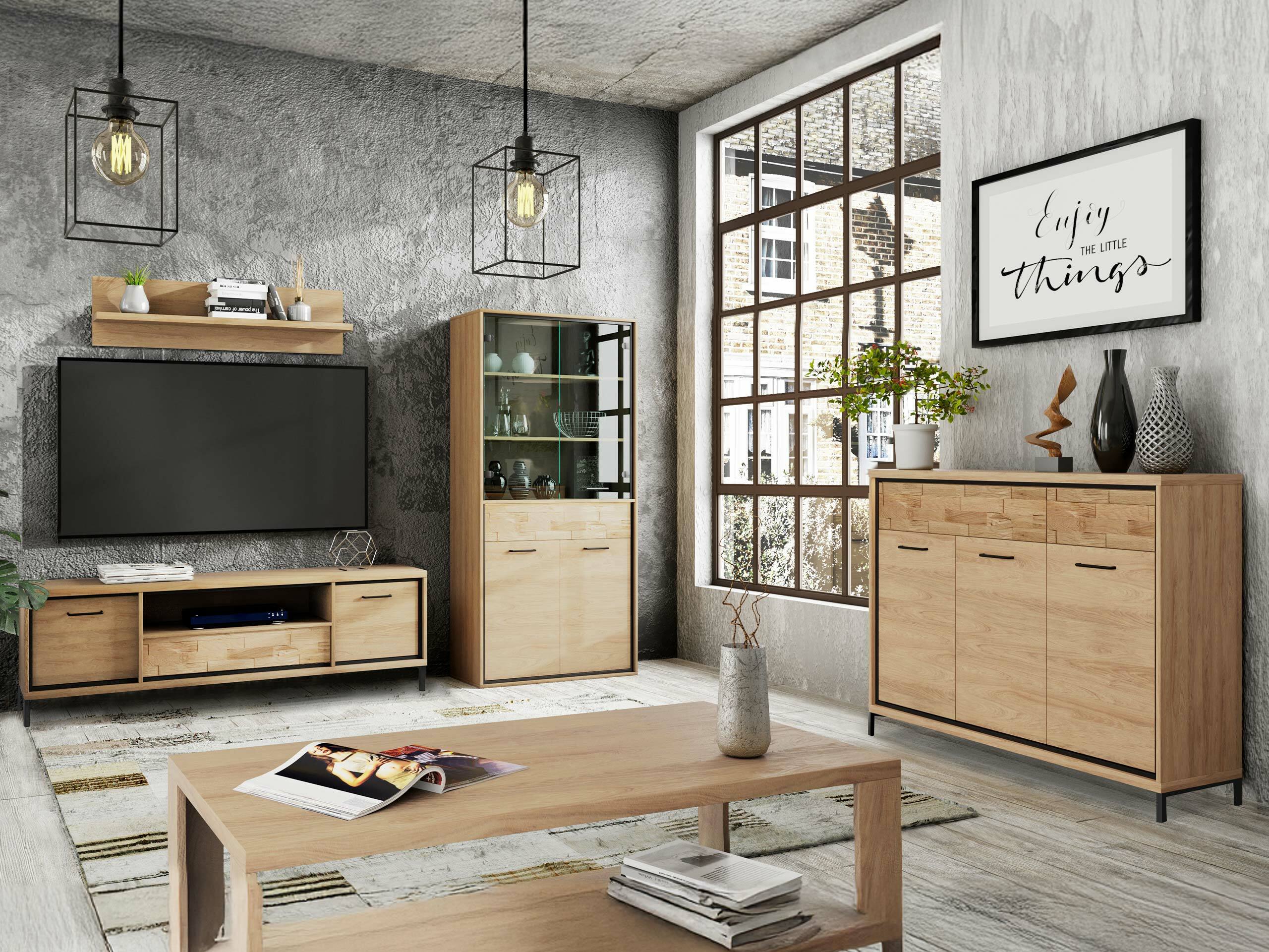 Reol Etrmoni 102 (Lyst træ + Egetræ)
