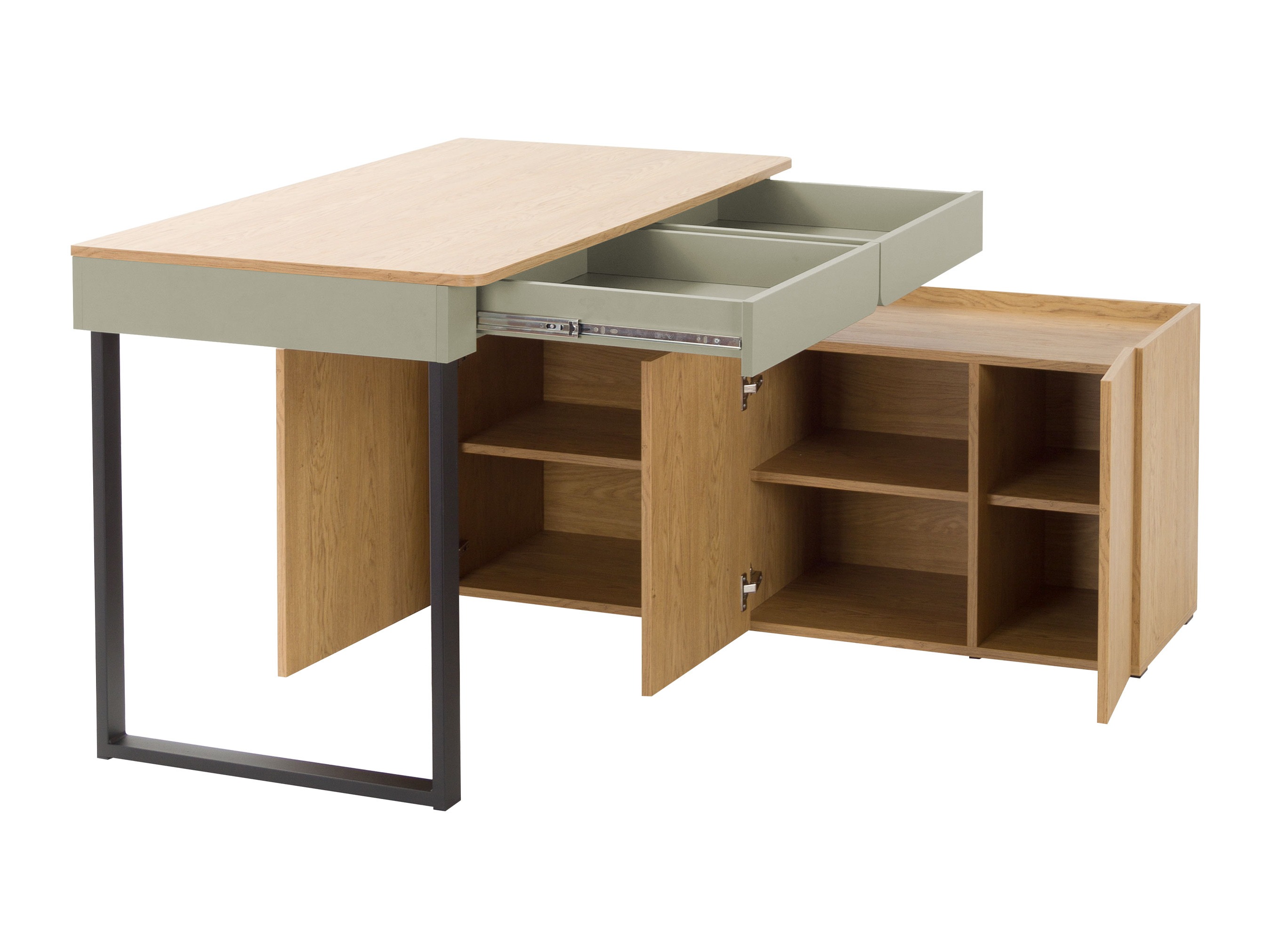 Møbelsæt Fiosono 115 (Beige + Lys eg)