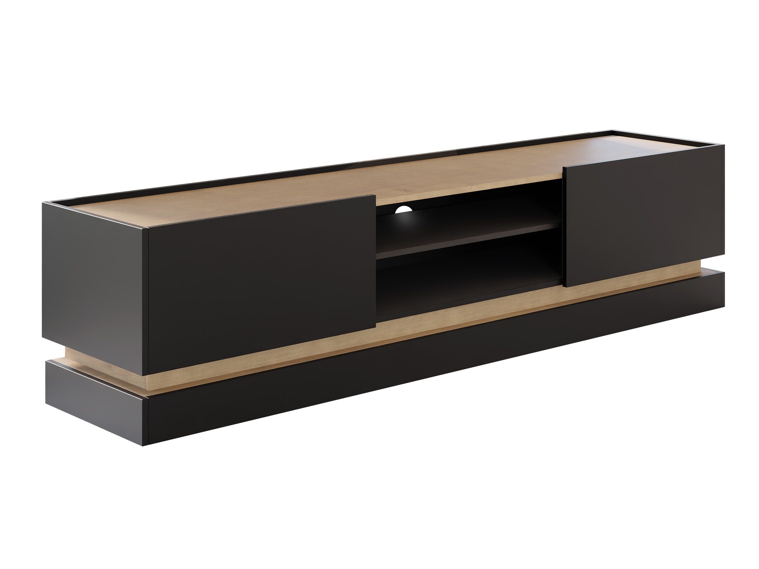 TV-bord Comfivo Tilia (Sort + Egetræ)