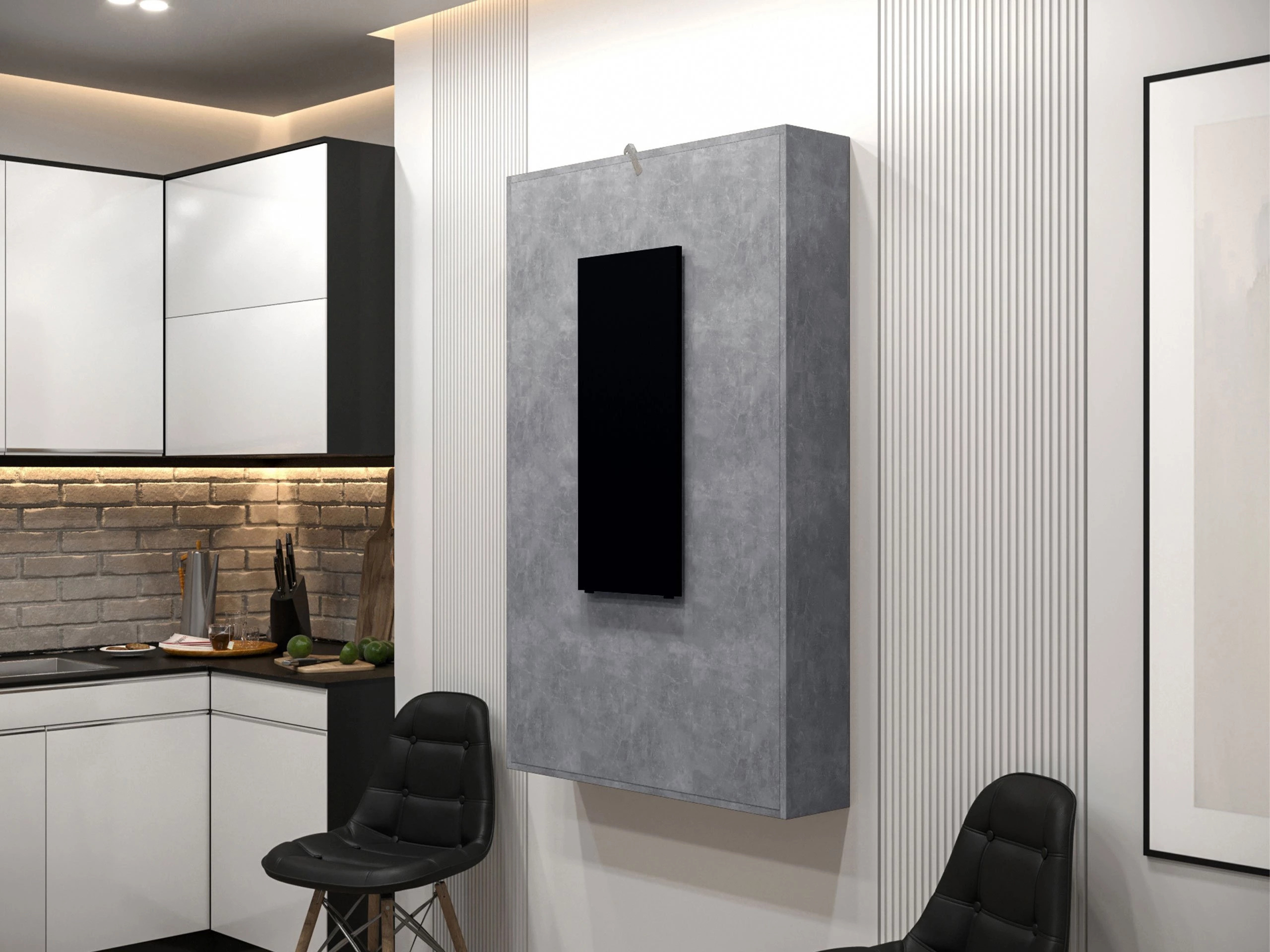 Klapbord Pinis III (Sort + Beton)