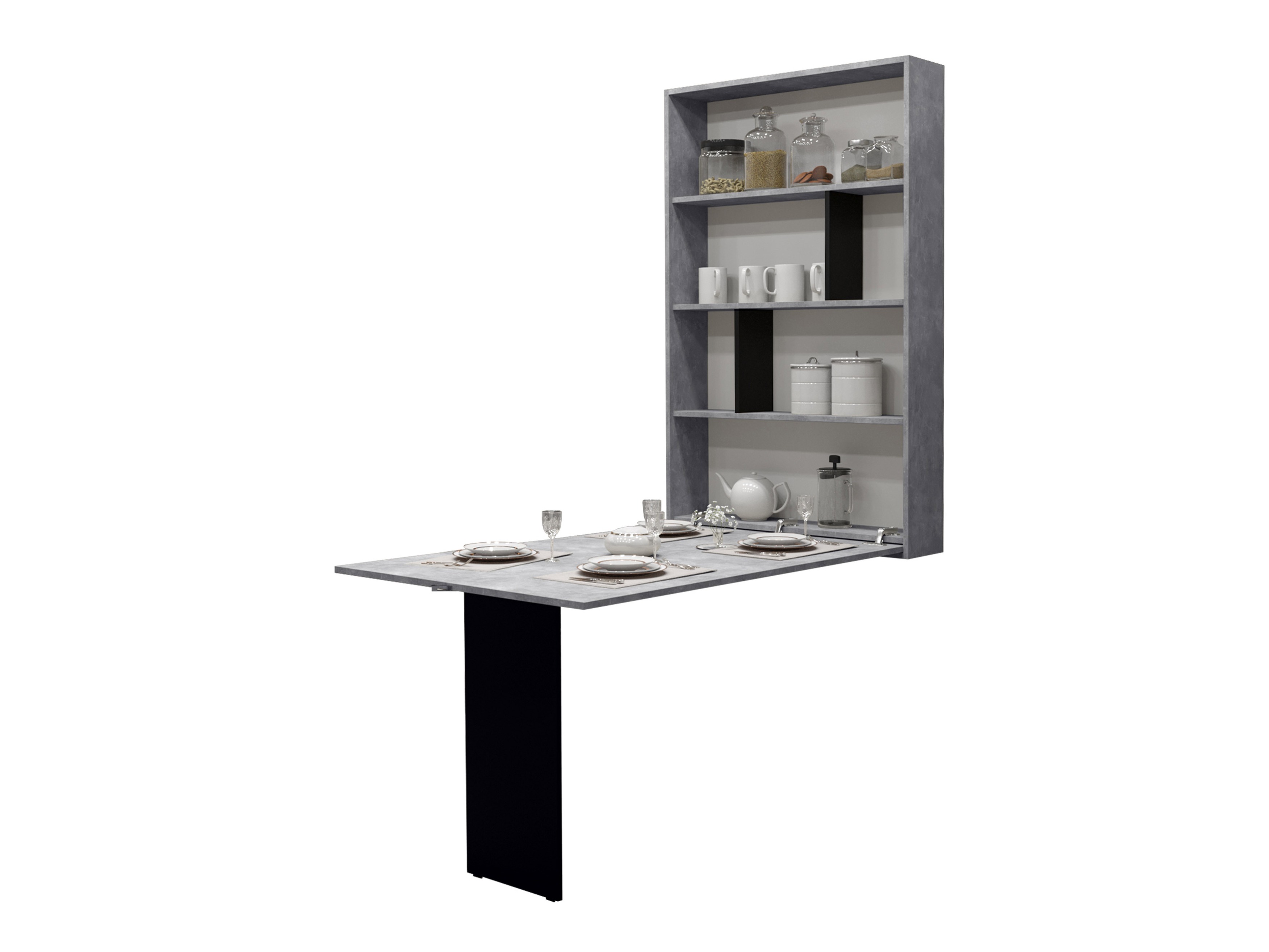 Klapbord Pinis III (Sort + Beton)