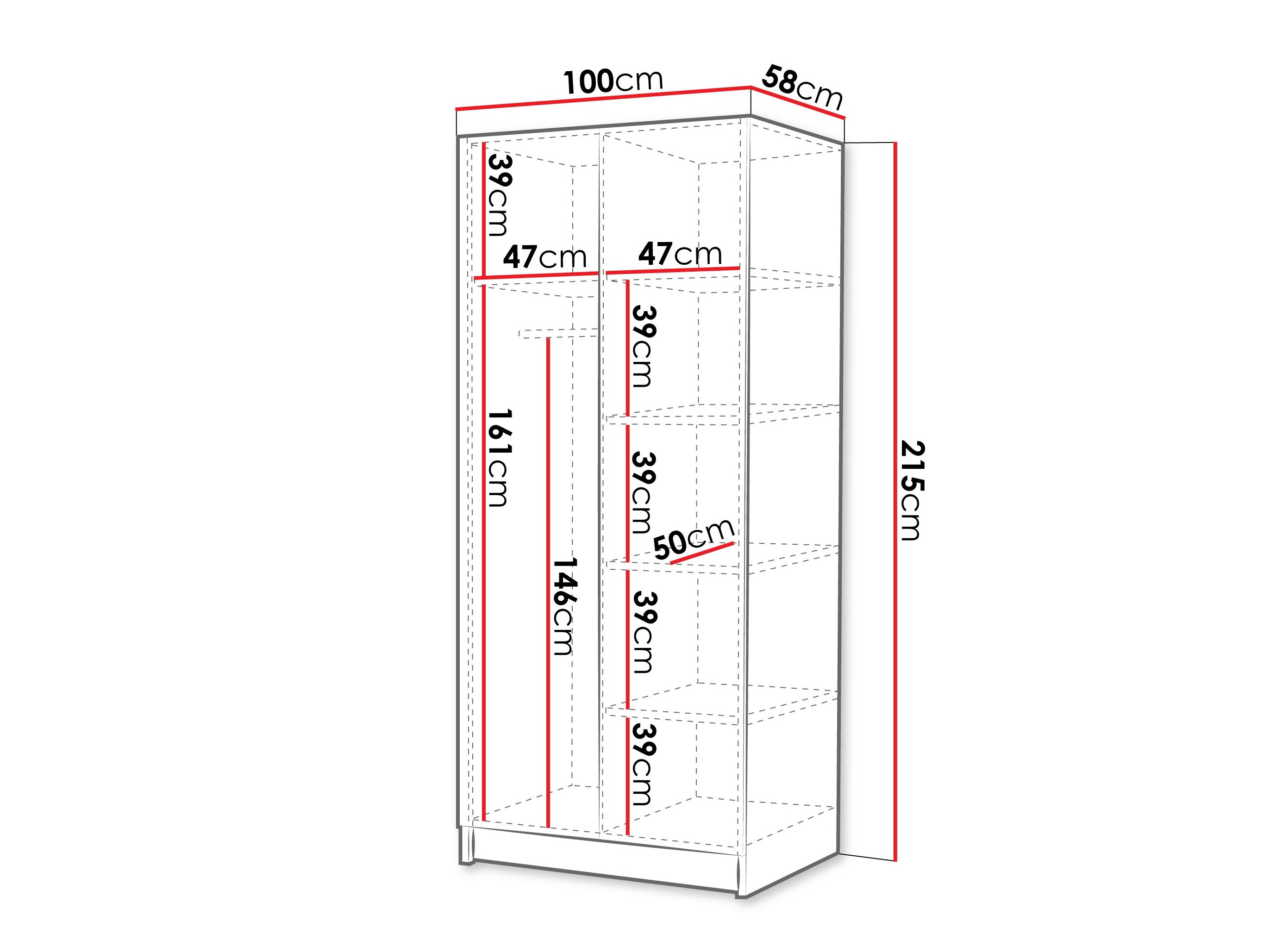 Garderobeskab Closico Staton II (Valnød)
