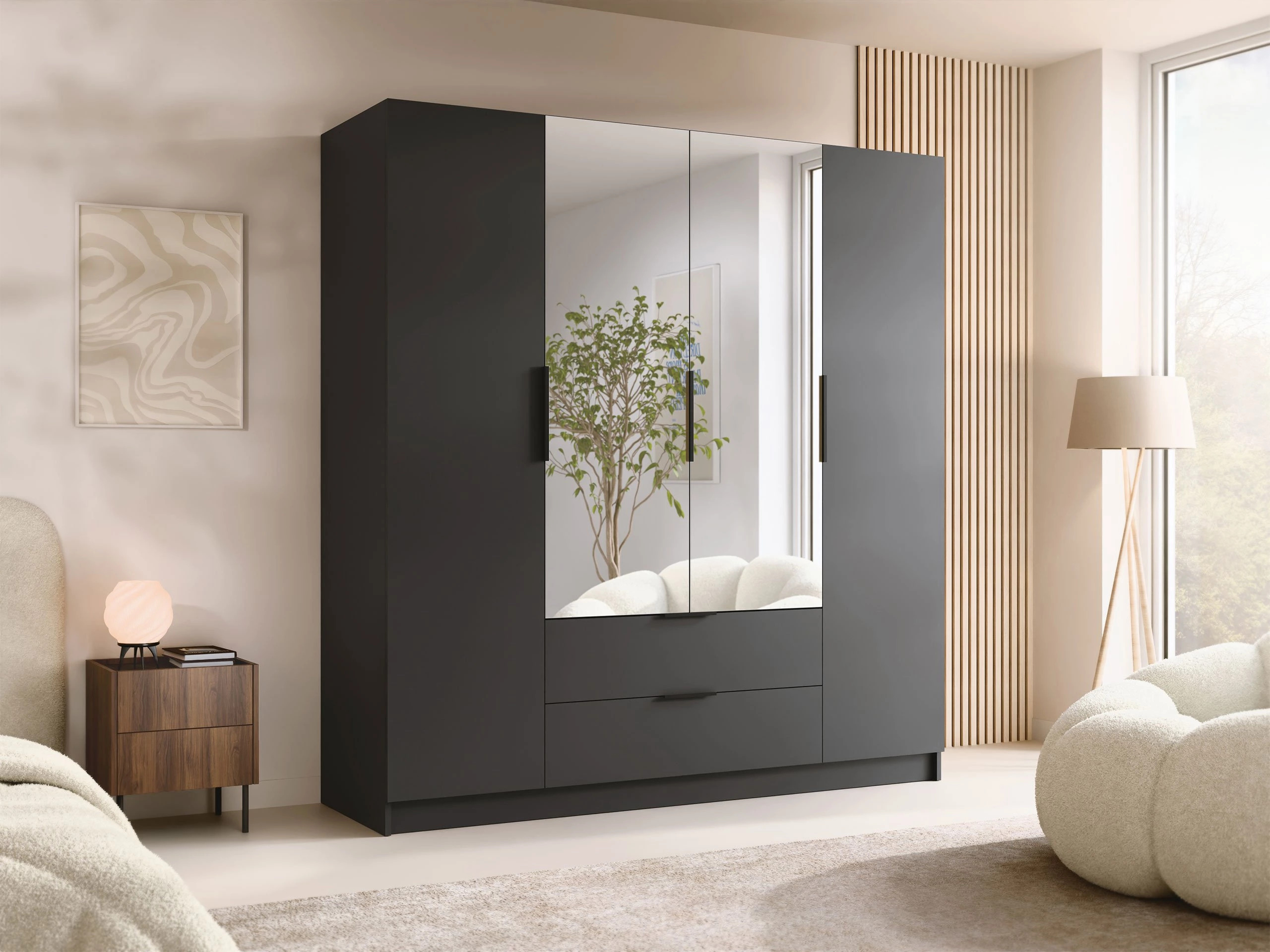 Garderobeskab Closico Cadron II (Sort)