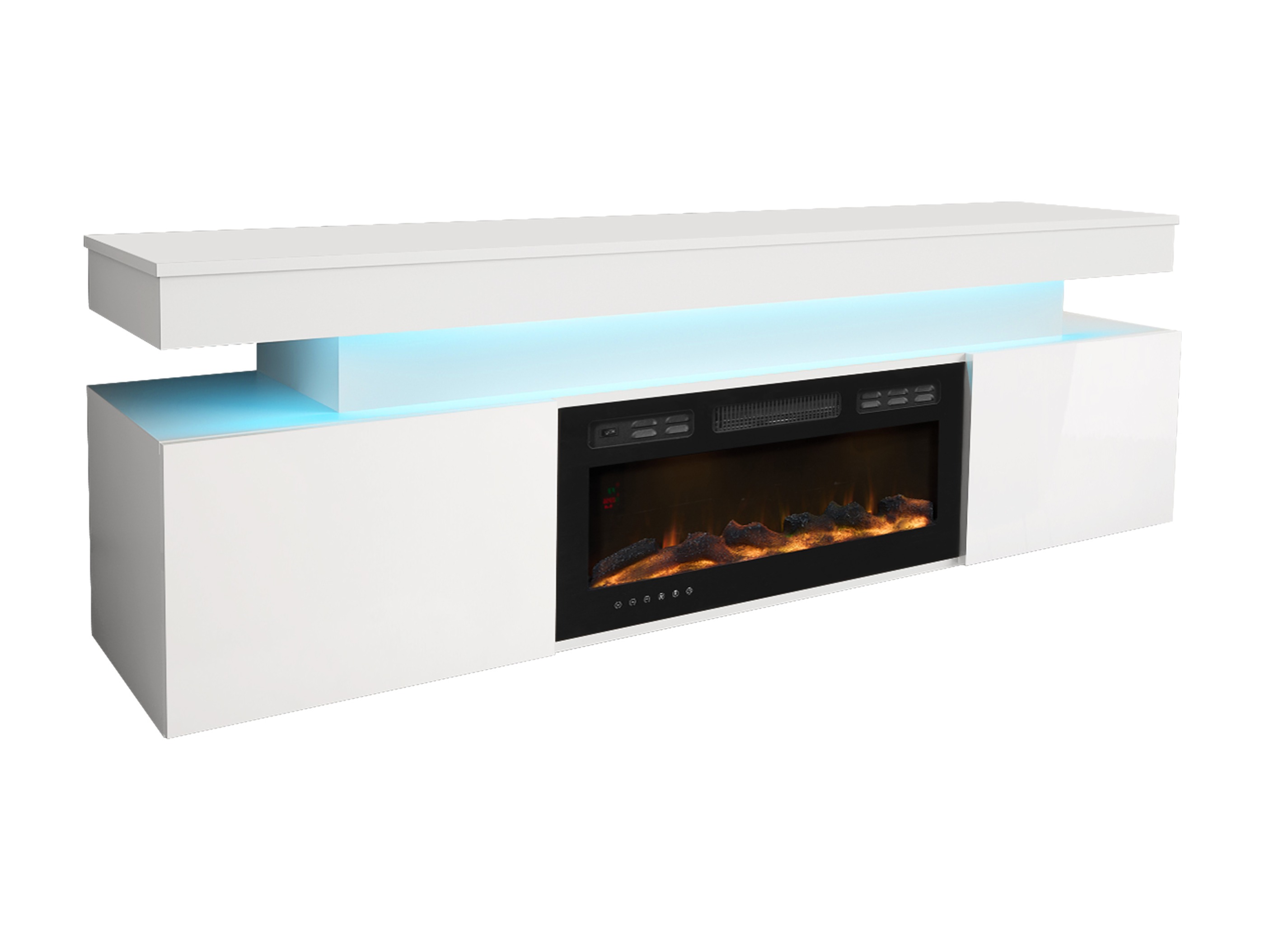 TV-bord Monfero I (Hvid + Glansfuld hvid)
