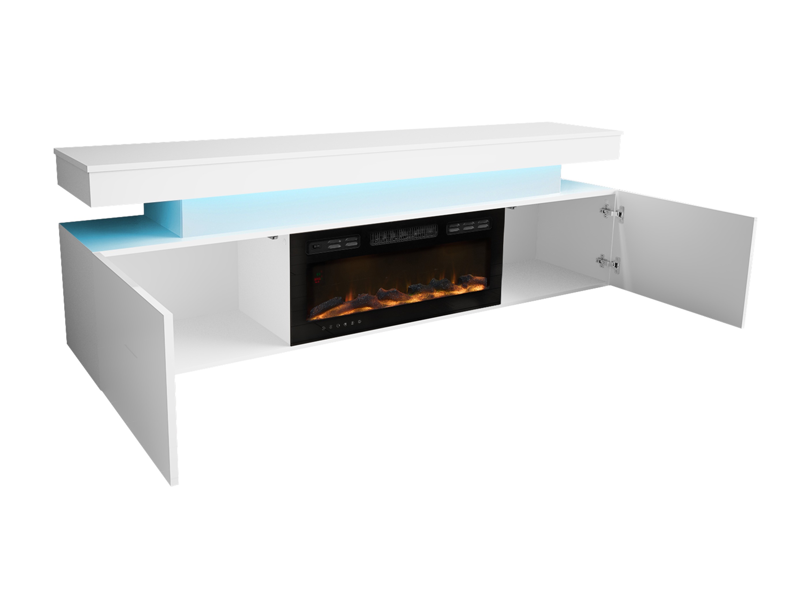 TV-bord Monfero I (Hvid + Glansfuld hvid)