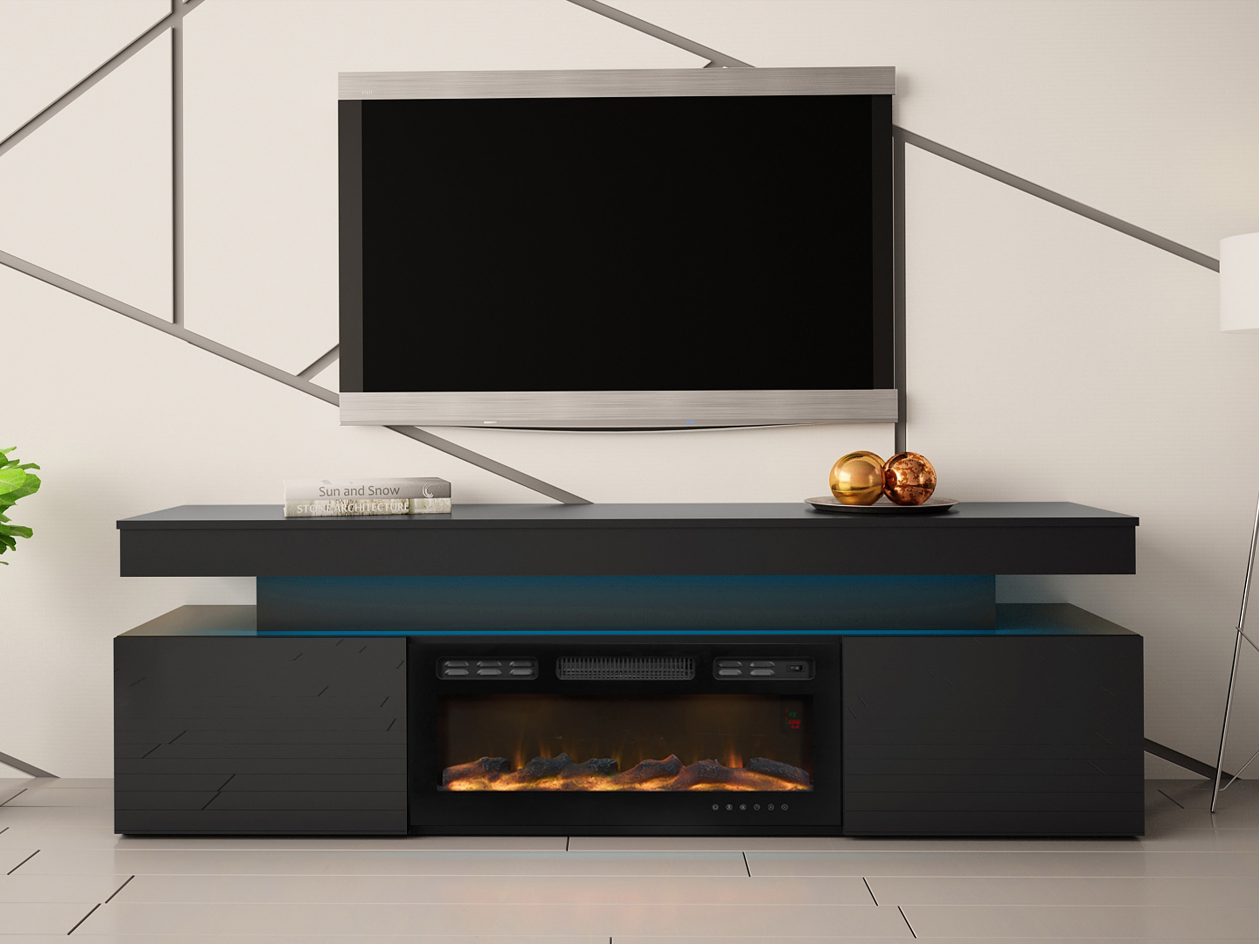 TV-bord Monfero I (Sort + Blank sort)