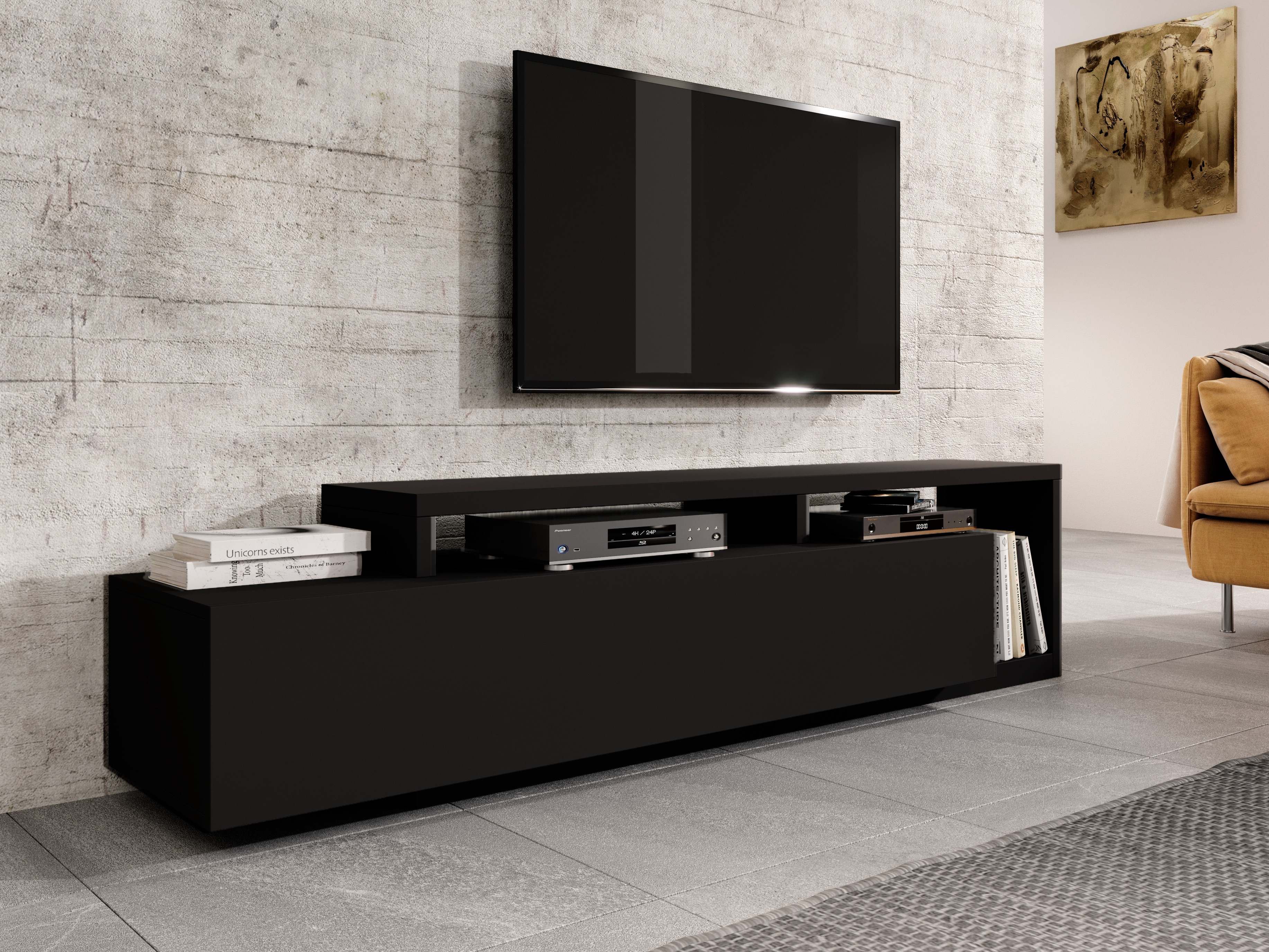 TV-bord Lutiva 103 (Mat sort)