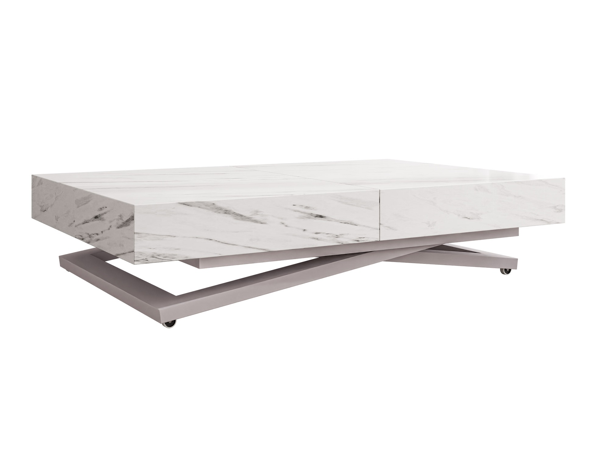Transformer sofabord Oswego 172 (Hvid marmor)