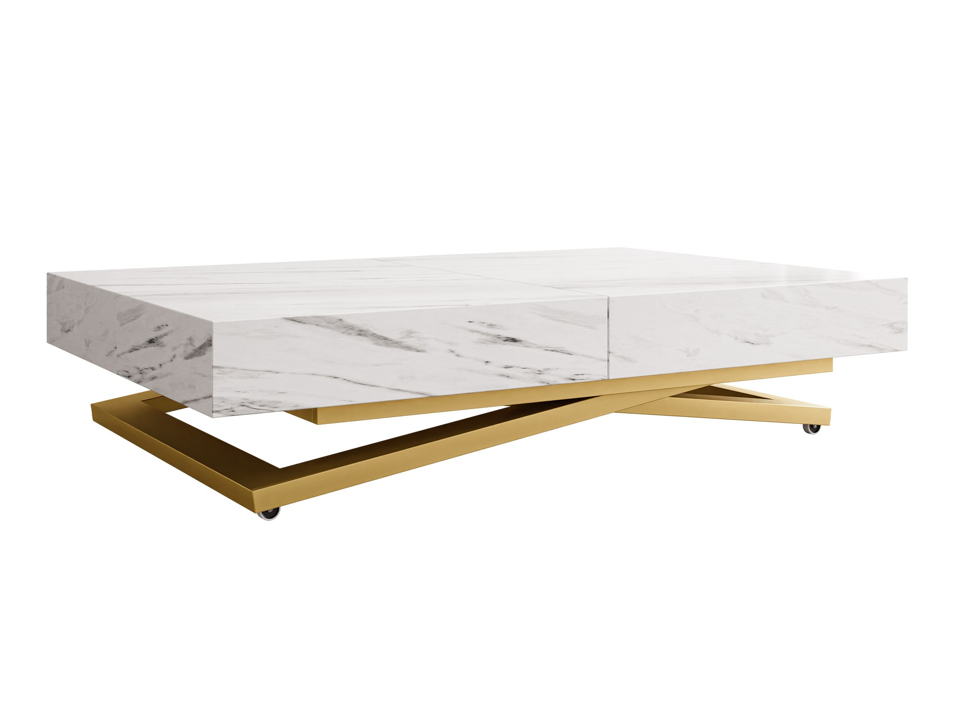 Transformer sofabord Oswego 173 (Hvid marmor)