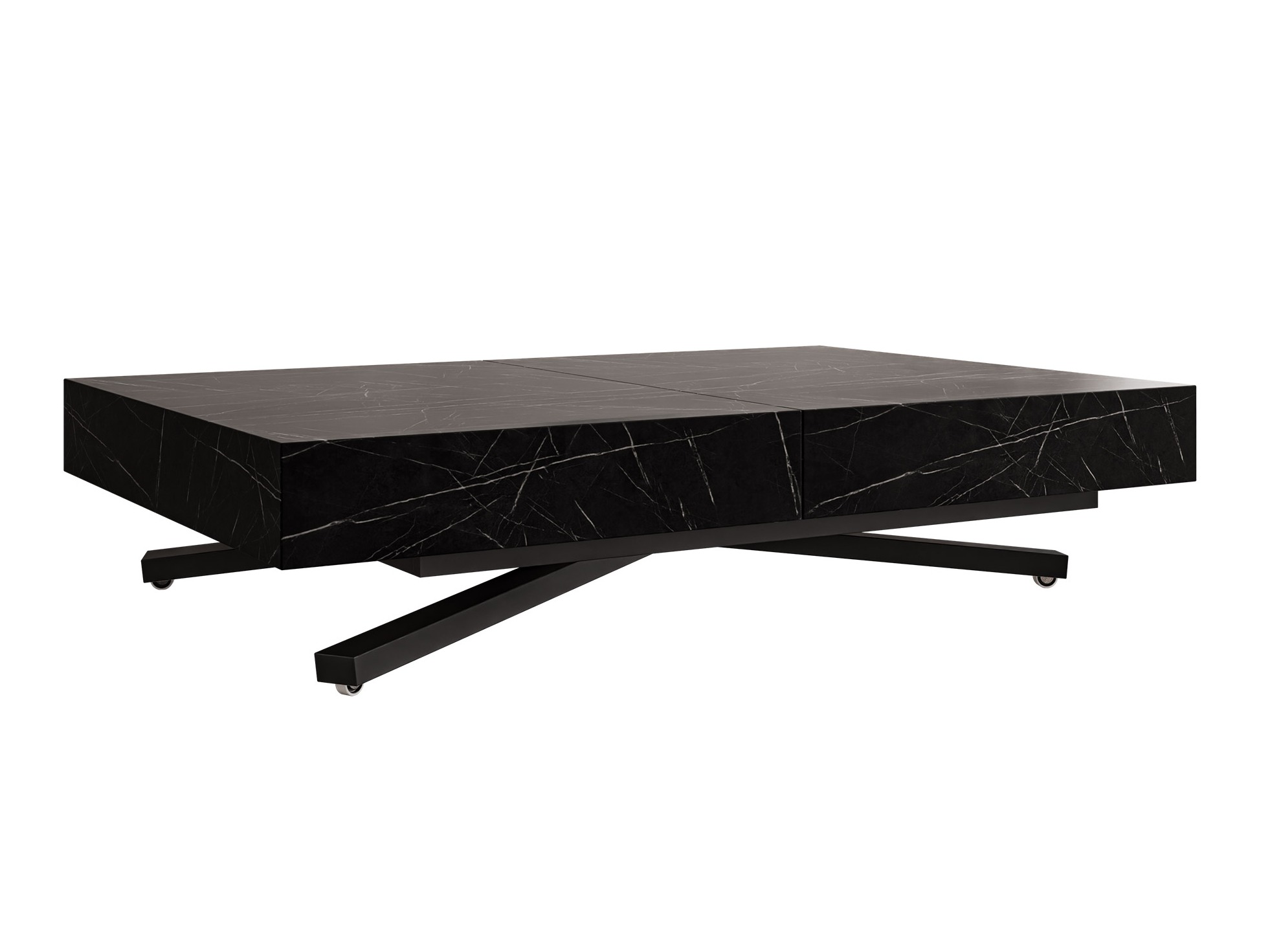 Transformer sofabord Oswego 176 (Sort marmor)