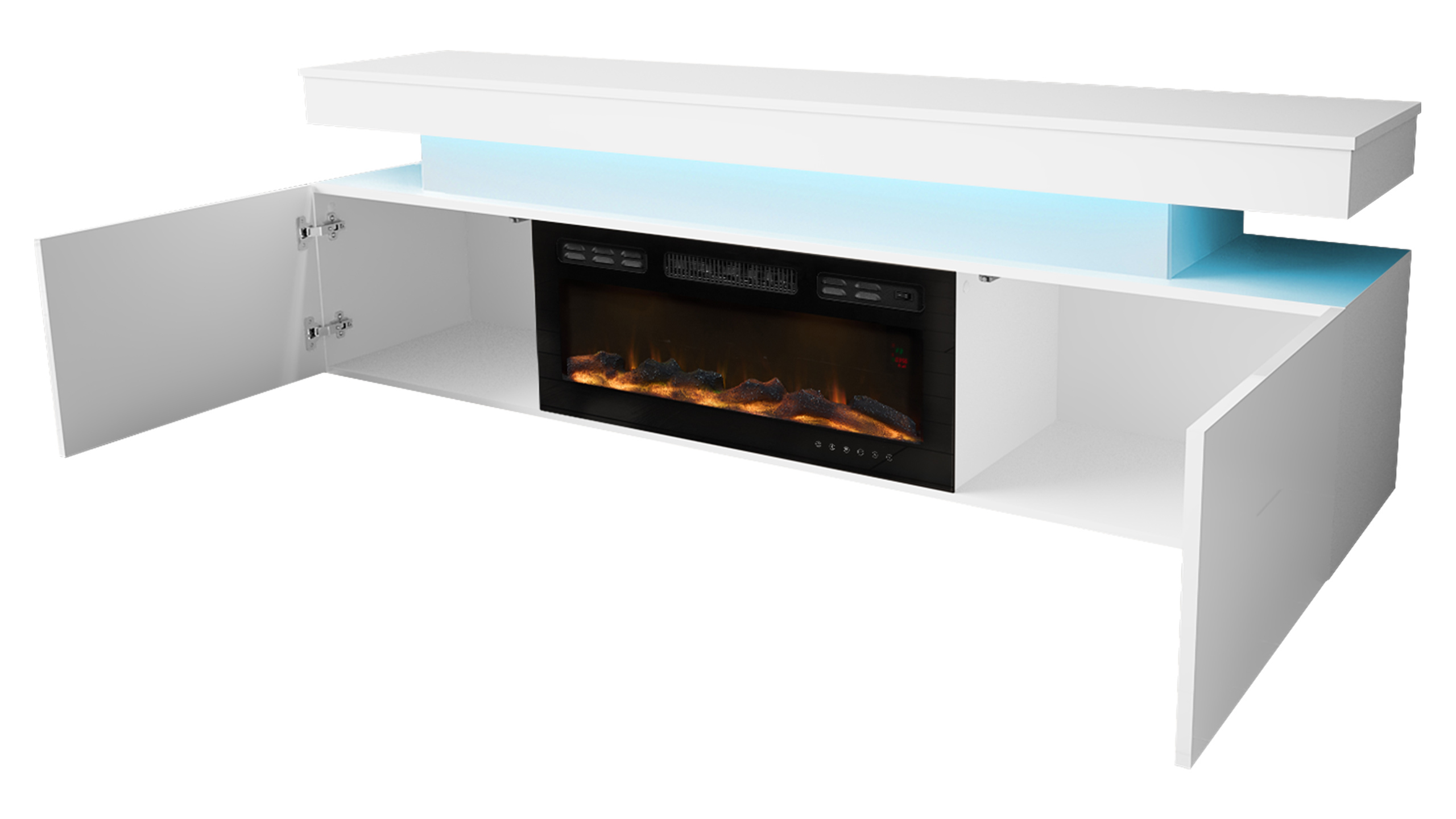 TV-bord Monfero I (Hvid + Glansfuld hvid)