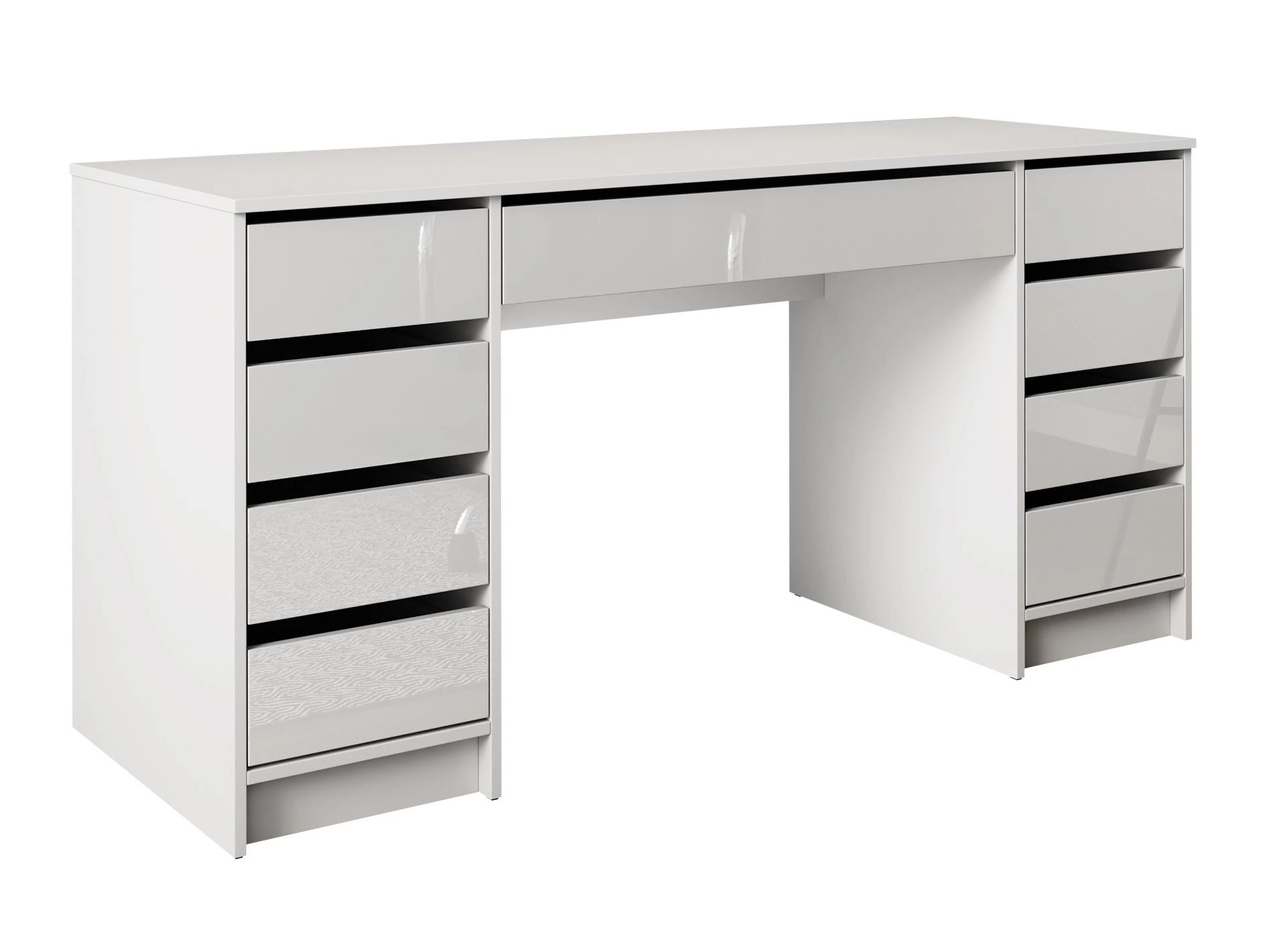 Skrivebord Comfivo Terros II (Glansfuld hvid + Hvid)