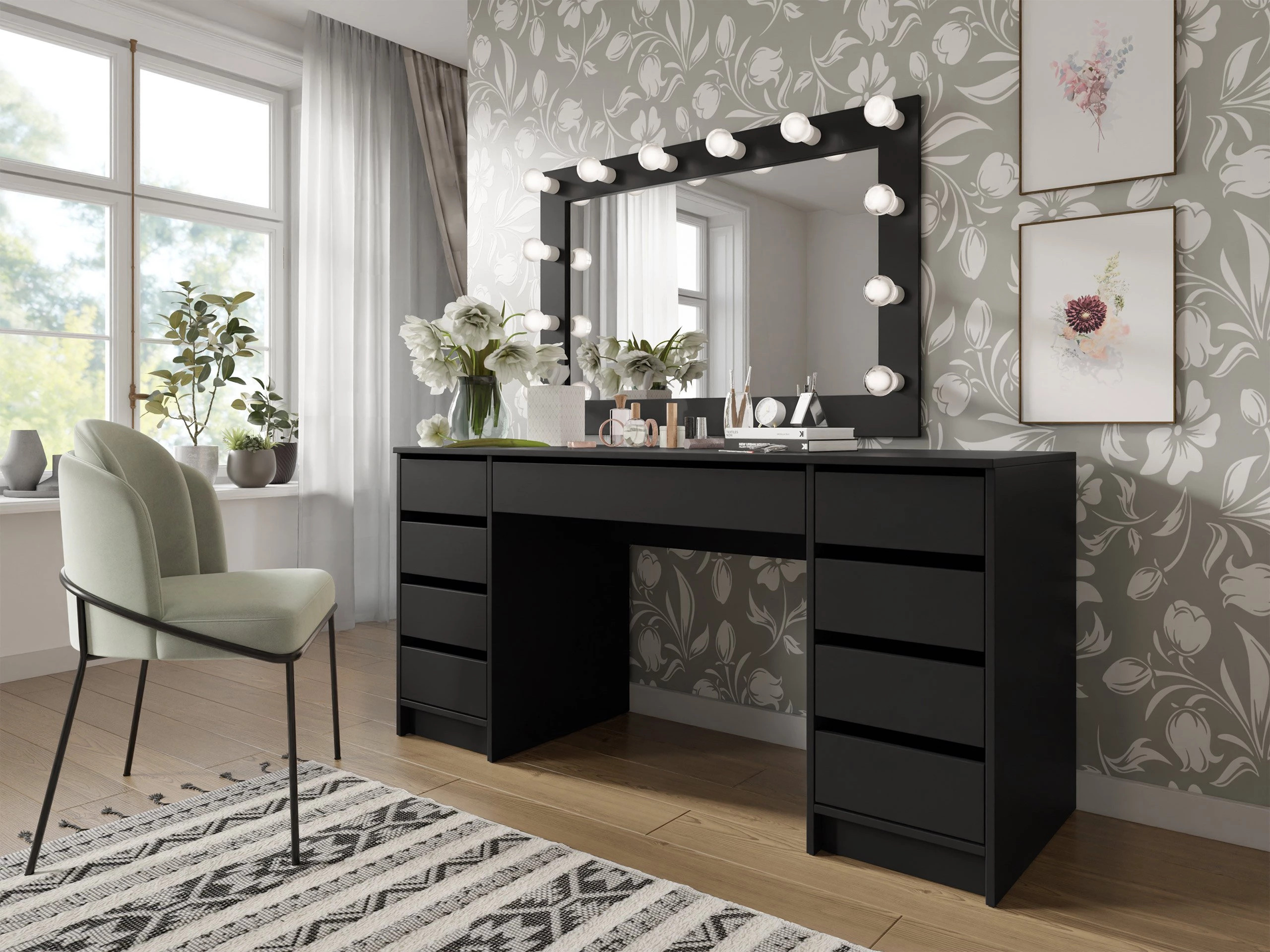 Skrivebord Comfivo Terros II (Sort)