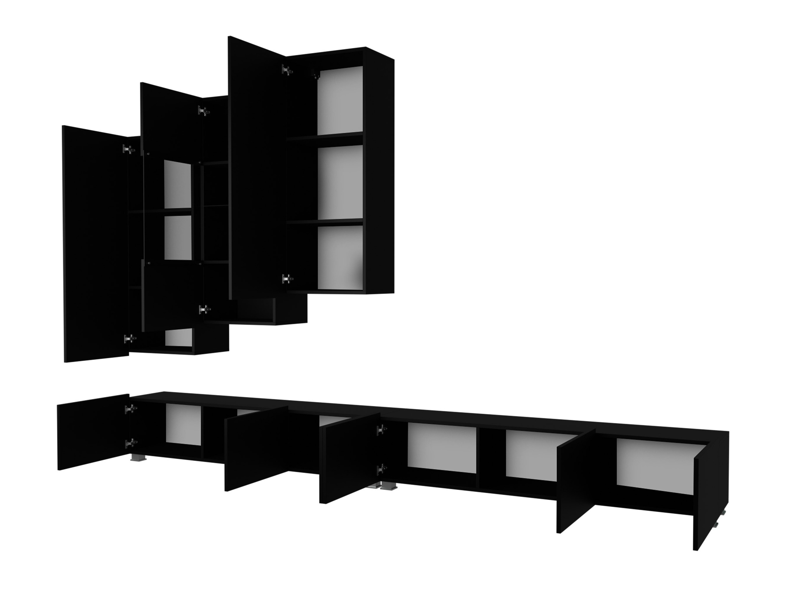 Stuemøbelsæt Remus XVII (Sort + Blank sort)