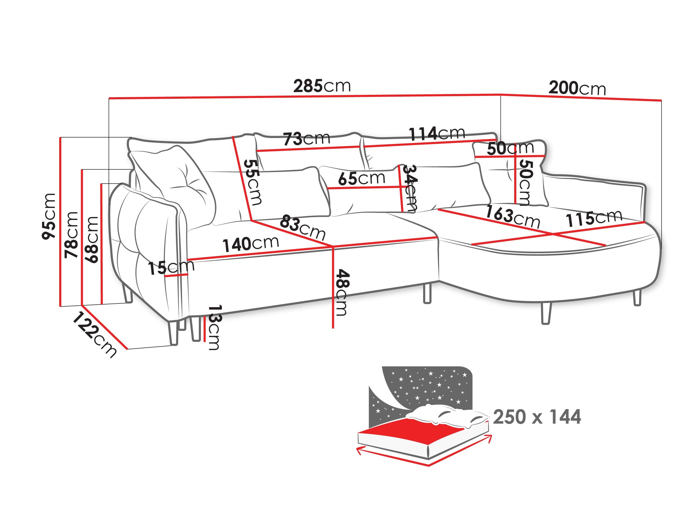Hjørnesofa TrendyNest Prunal (Glow 07)