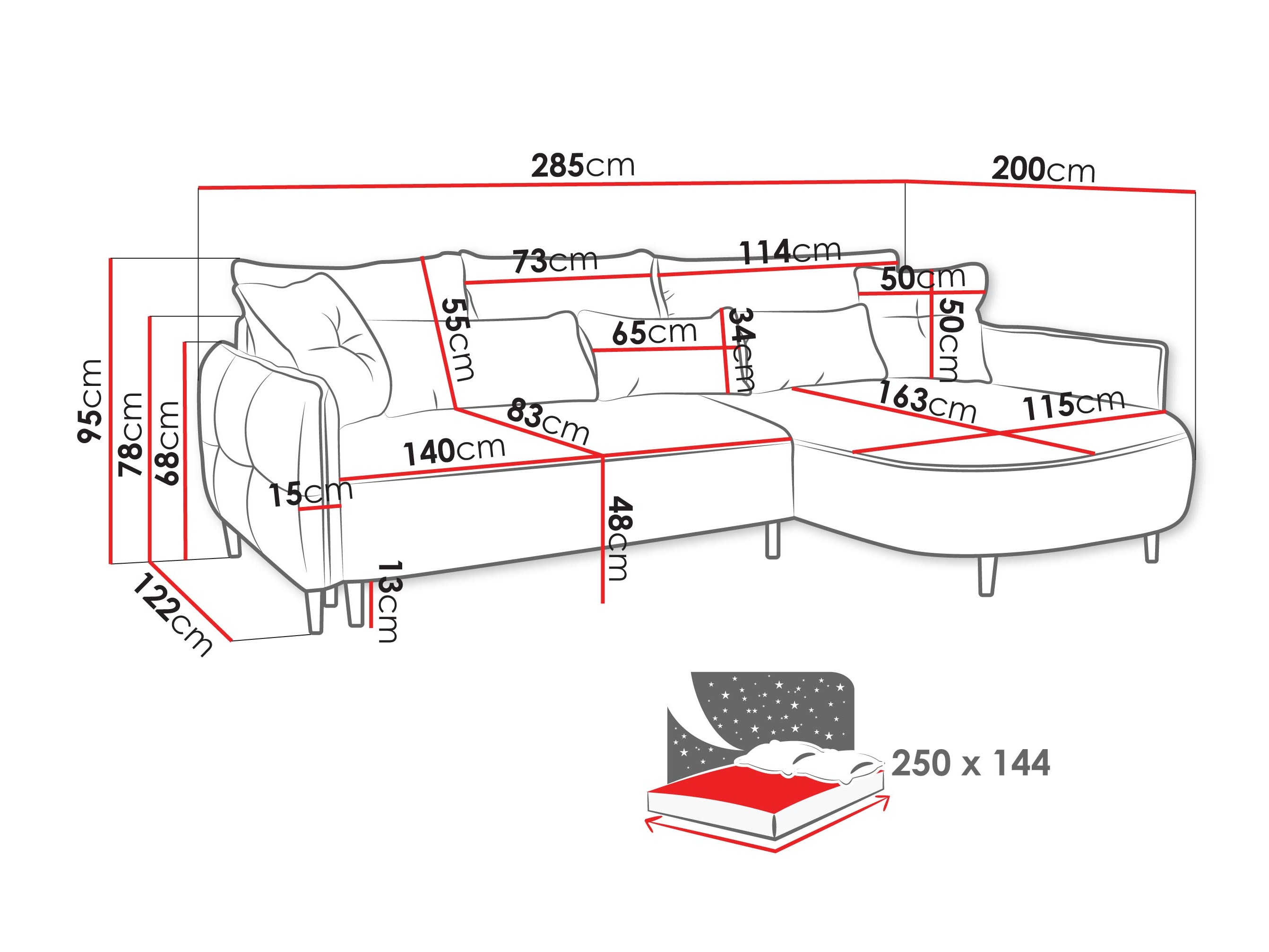 Hjørnesofa TrendyNest Prunal (Glow 07)