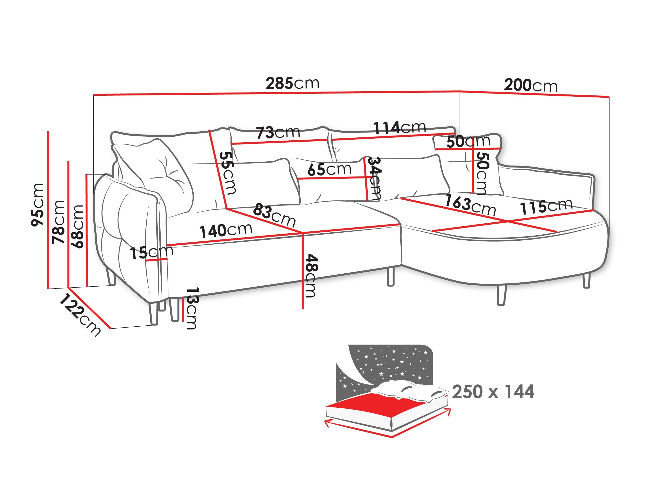 Hjørnesofa TrendyNest Prunal (Glow 12)
