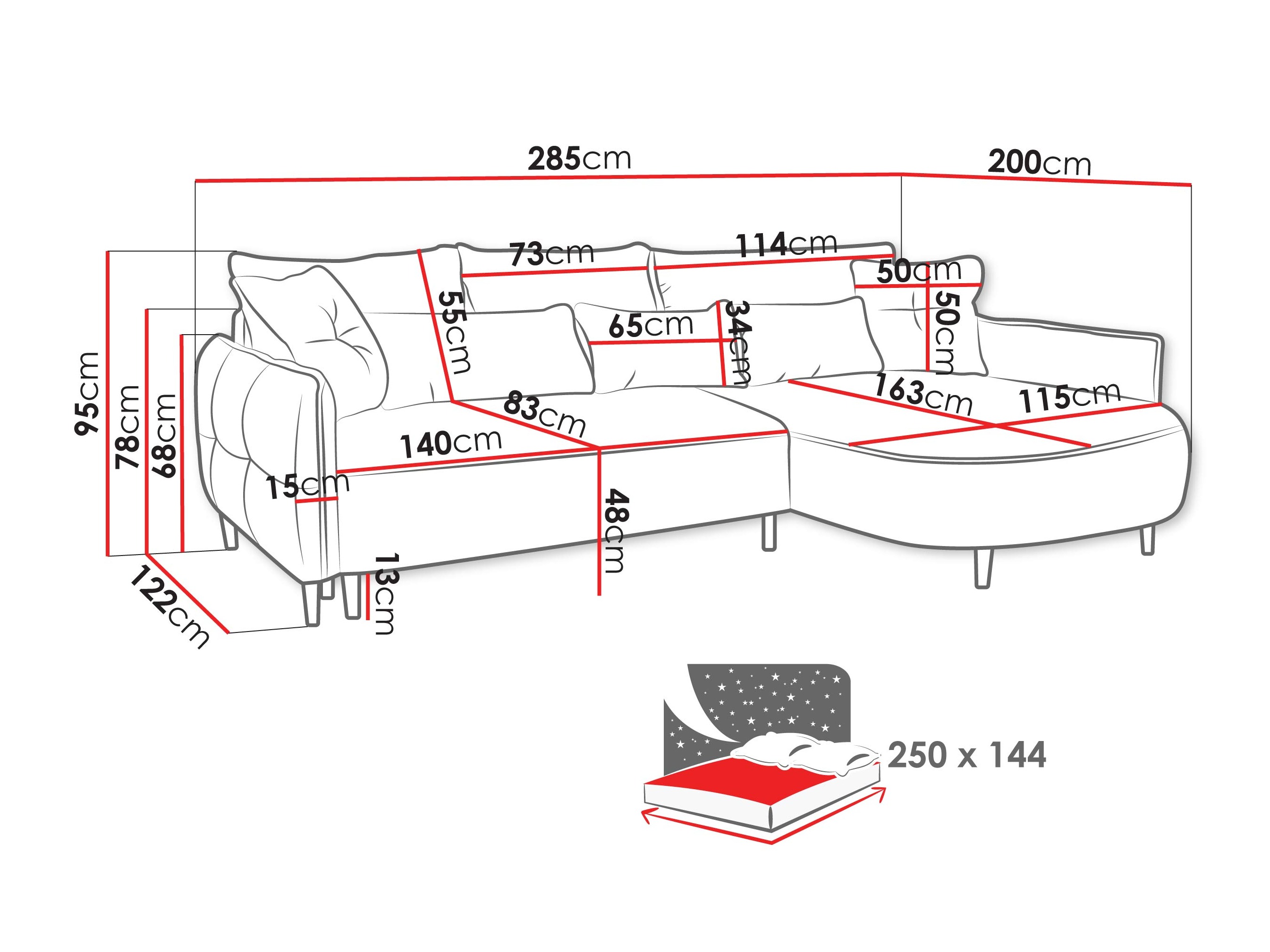 Hjørnesofa TrendyNest Prunal (Glow 15)