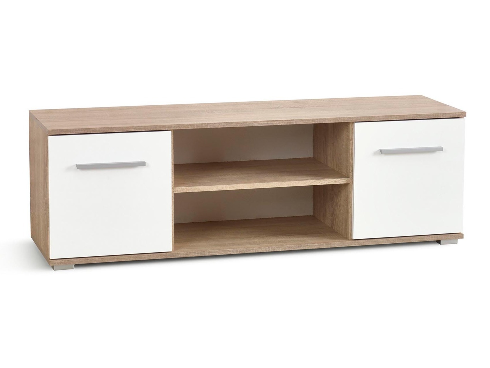 TV-bord Cirveso 109 (Sonoma eg + Glansfuld hvid)